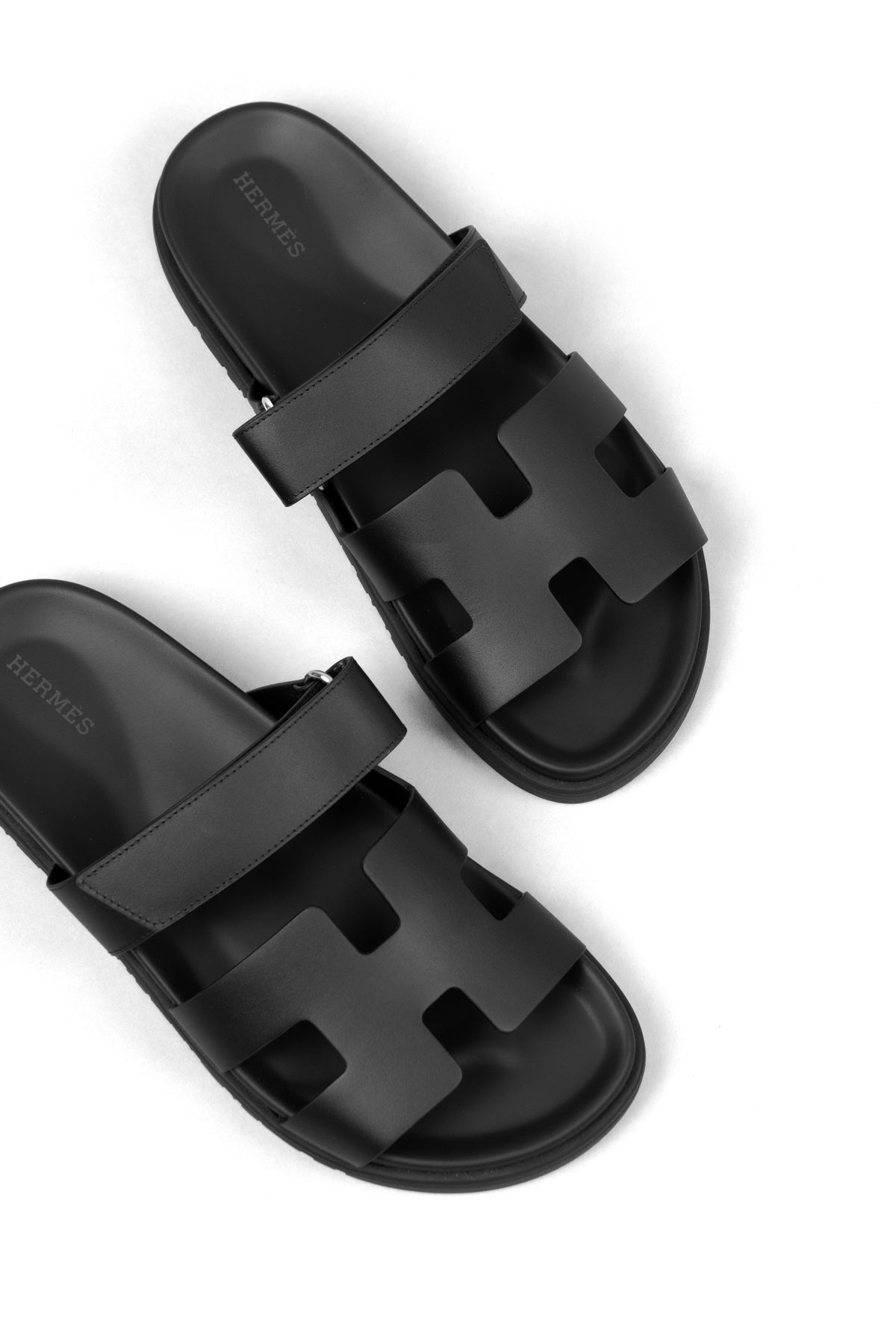 Hermes Chypre Black Sandals