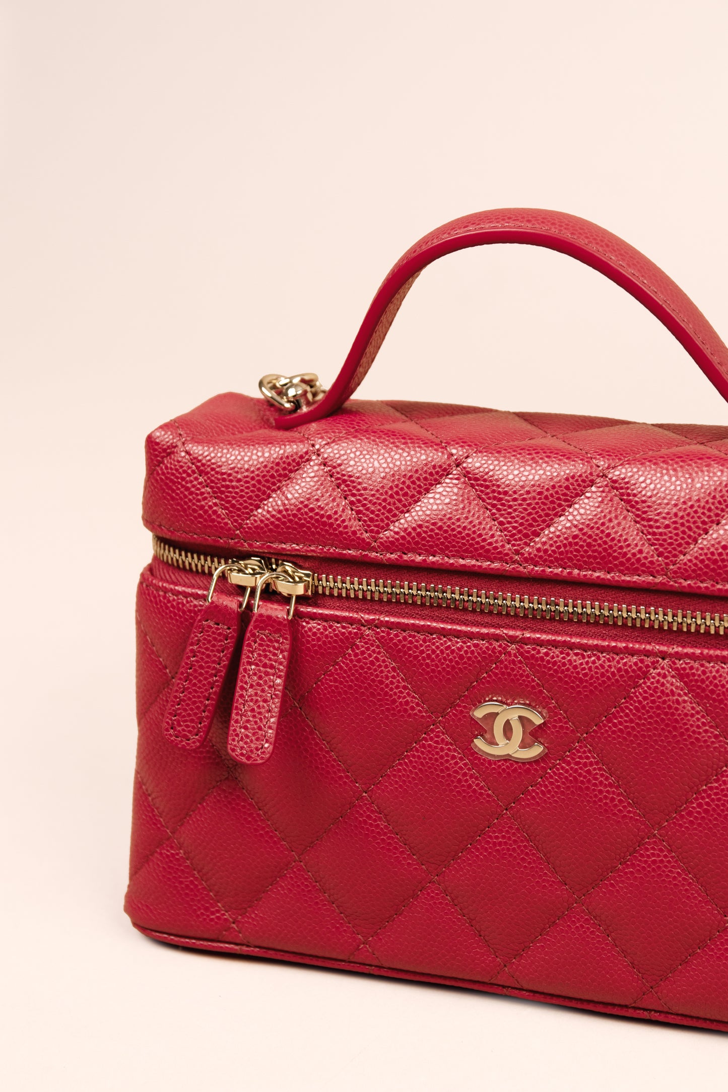 Chanel Red Vanity with Chain