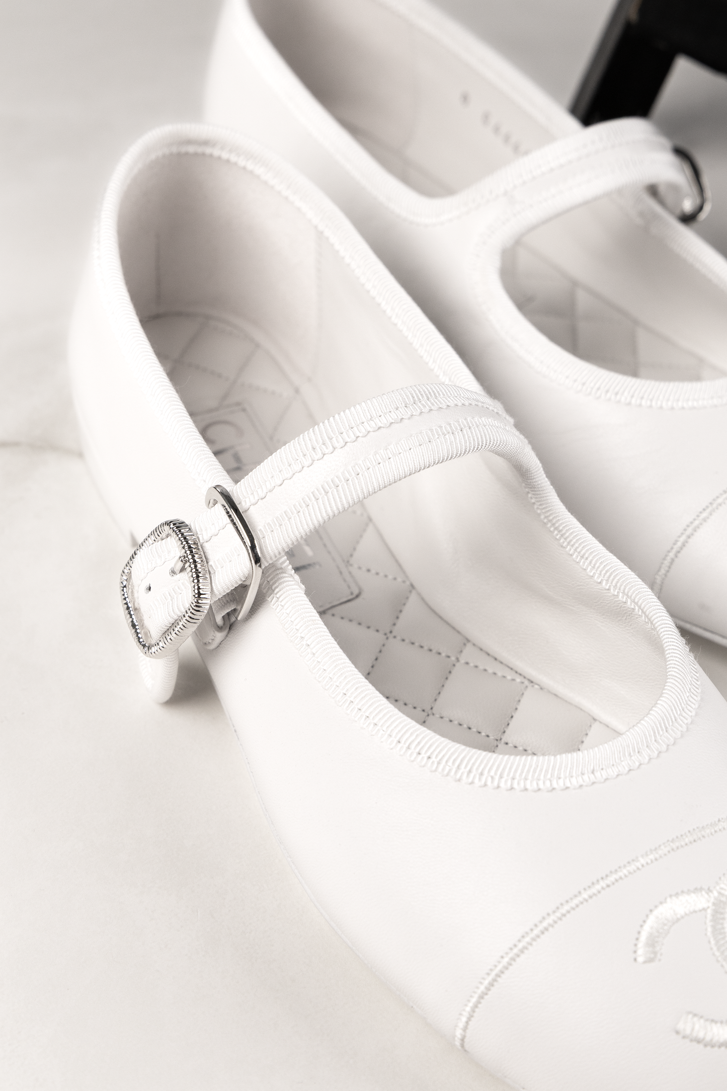 Chanel White Mary Janes