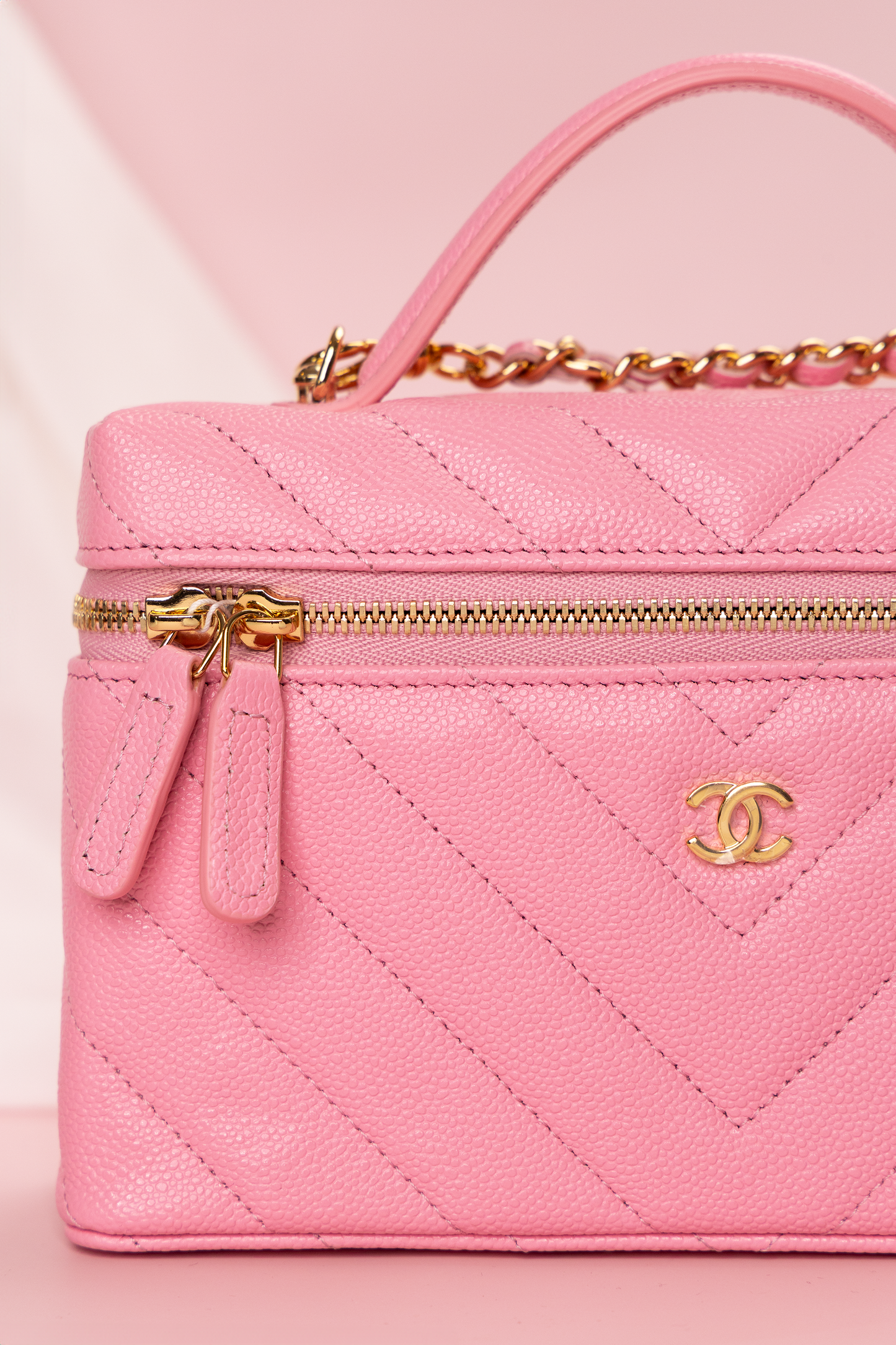 Chanel Vanity Case with Chain in Rose