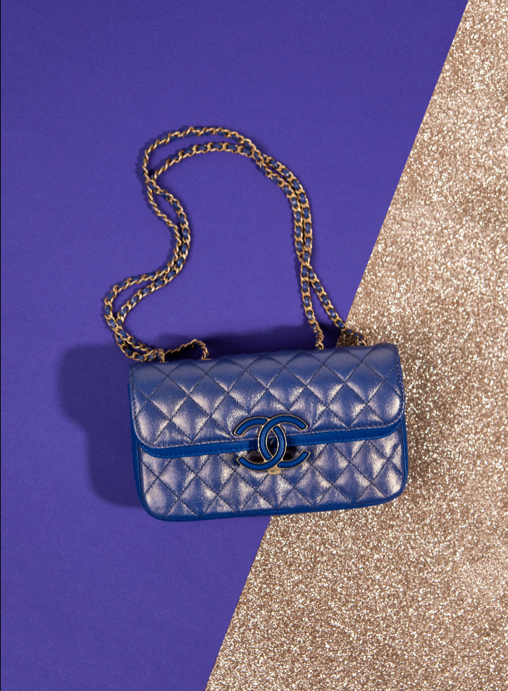 Chanel Metallic Indigo Flap Bag