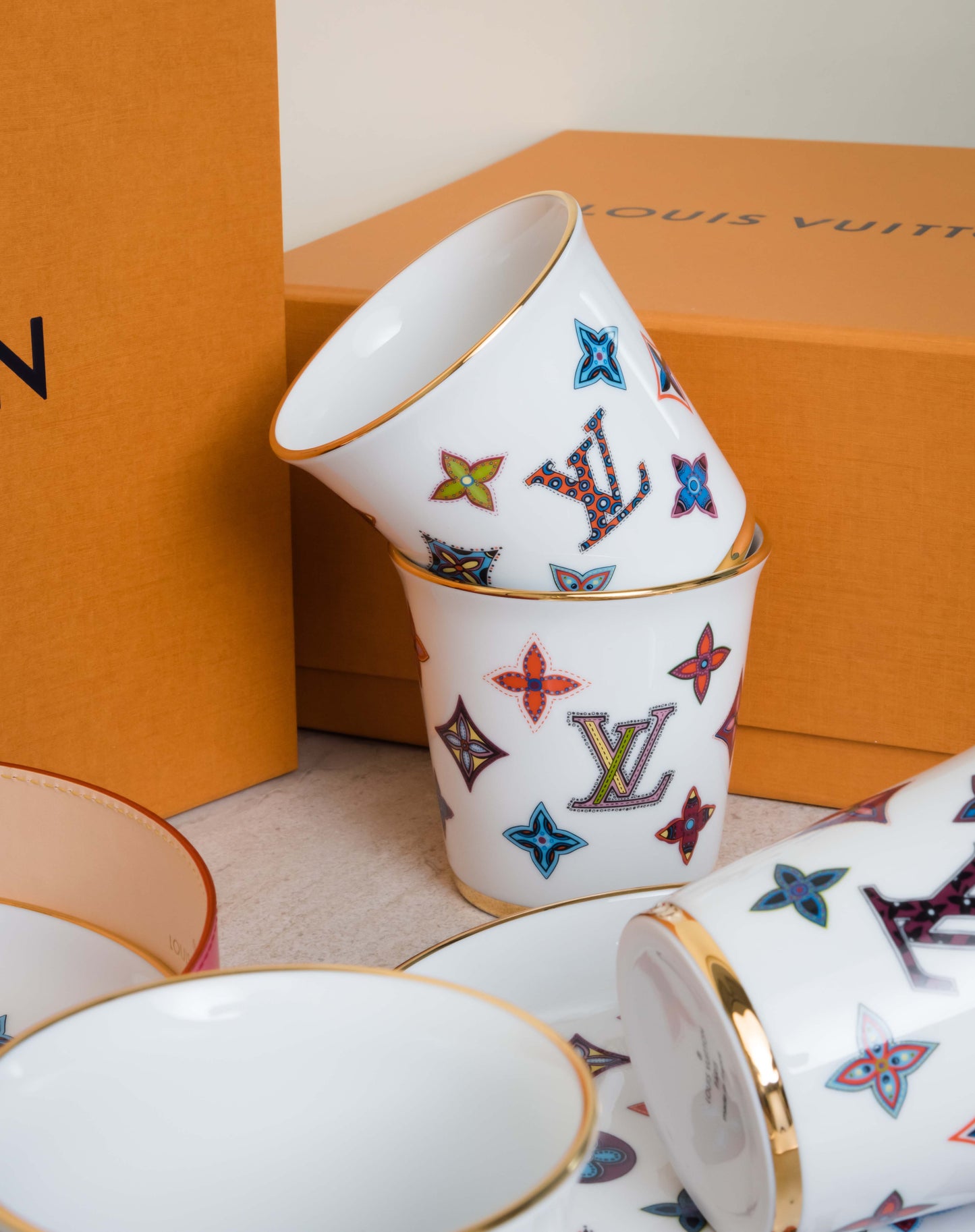 Louis Vuitton Plate and Cup Set