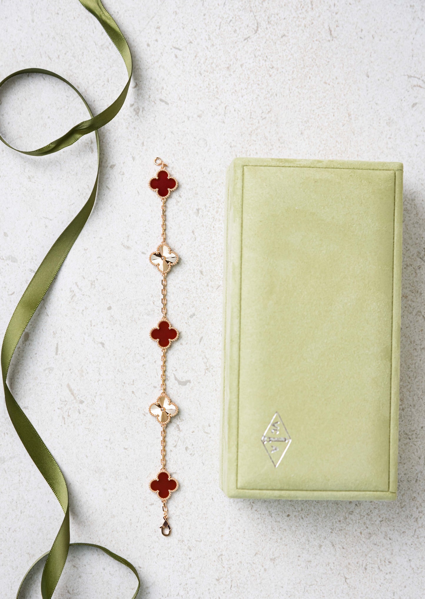 Van Cleef Limited Edition Rose Gold Carnelian Bracelet