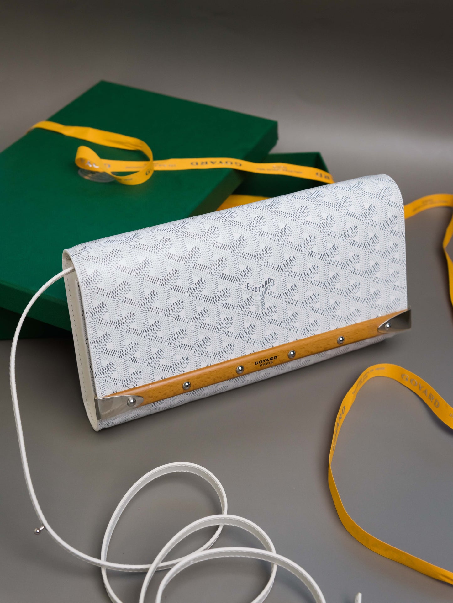 Goyard Monte Carlo Clutch in White PM