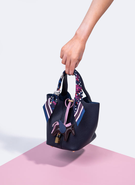 Hermès - Picotin 18 in Blue Nuit with Twilly & Charm