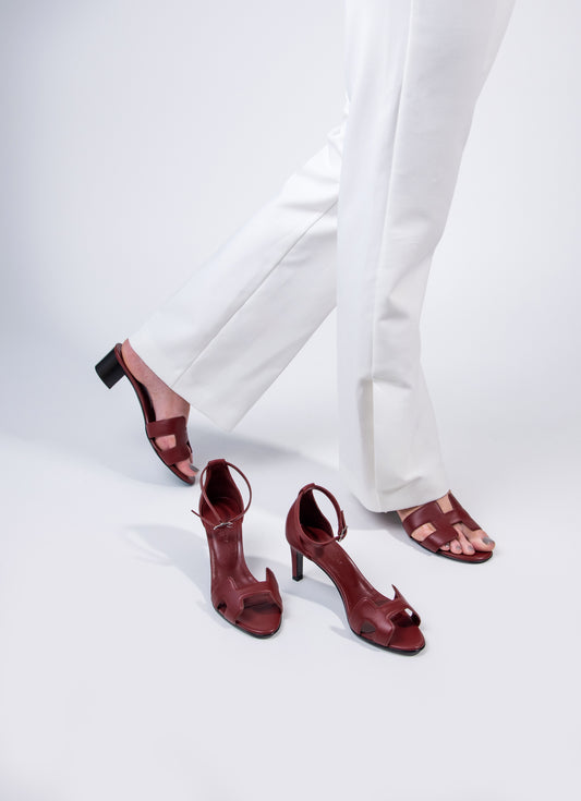 Hermès - Oasis & Premiere Sandals in Burgundy