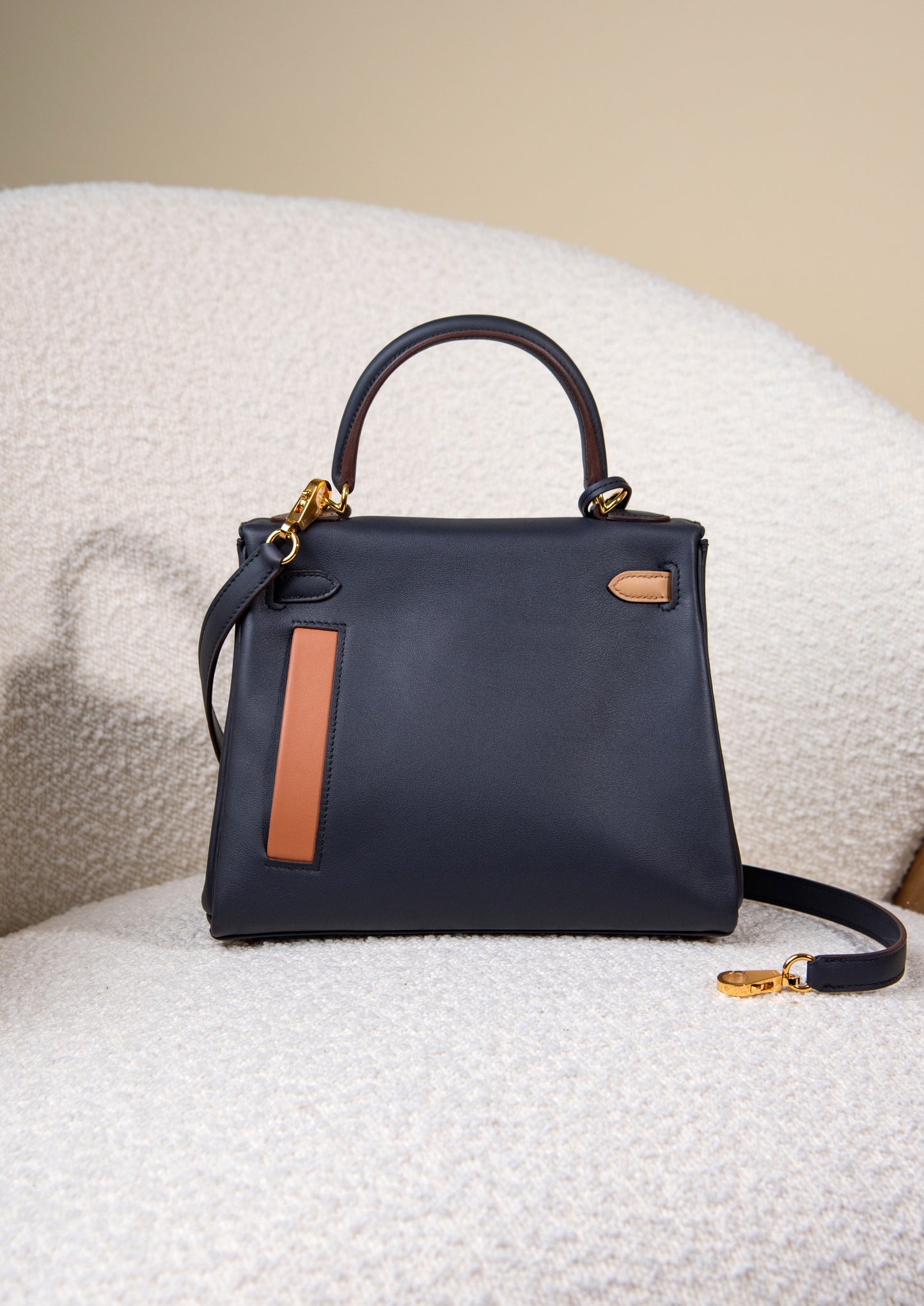 Hermès - Kelly 25 Retourne Colormatic Blue,Black,Chai, & Etoupe
