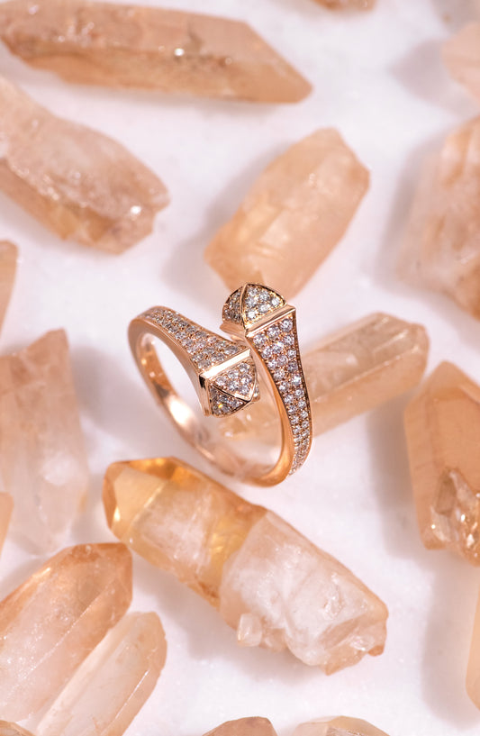 Marli Cleo Rose Gold Ring with Diamonds