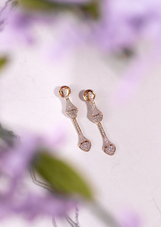 Marli Cleo Rose Gold Drop Earrings with Diamonds