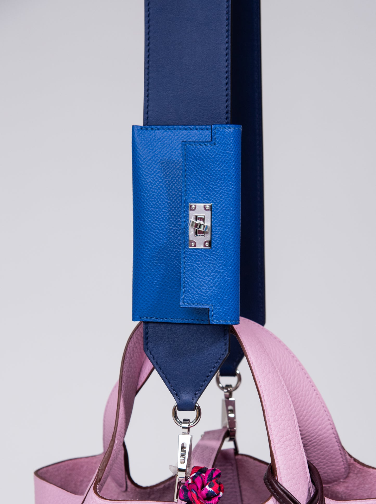 Hermès - Picotin 18 Mauve with Kelly Pocket Blue Strap