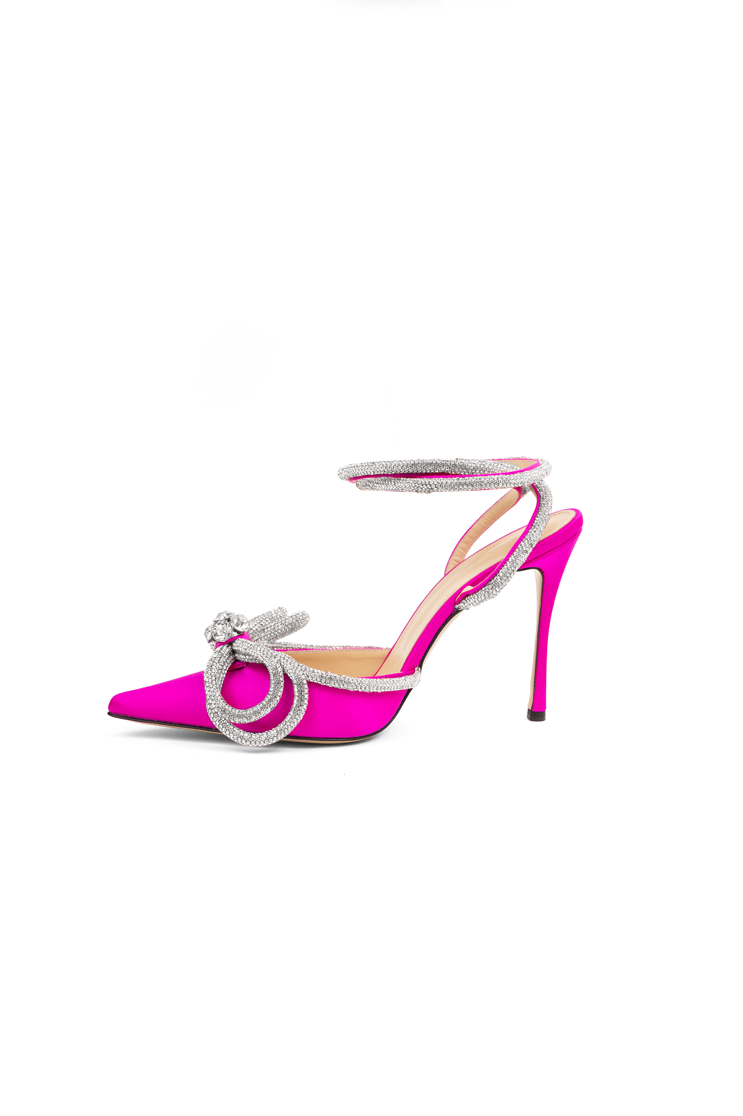 Mach & Mach Double Bow Pointed Pumps in Fuchsia