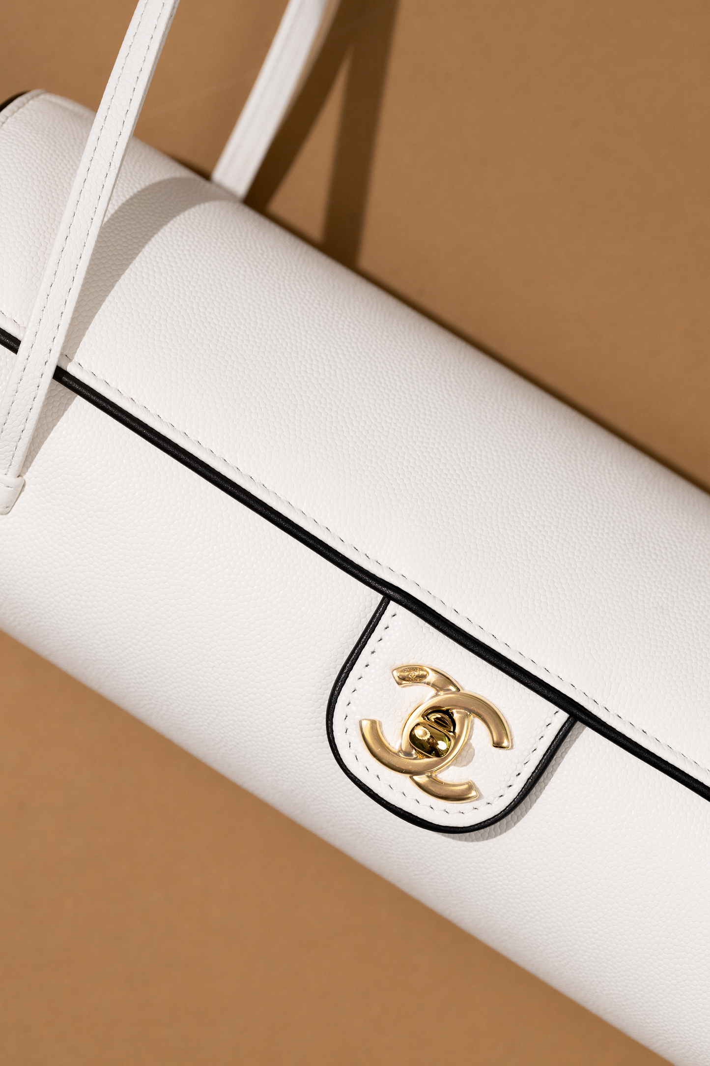 Chanel White/Black Bowling Bag