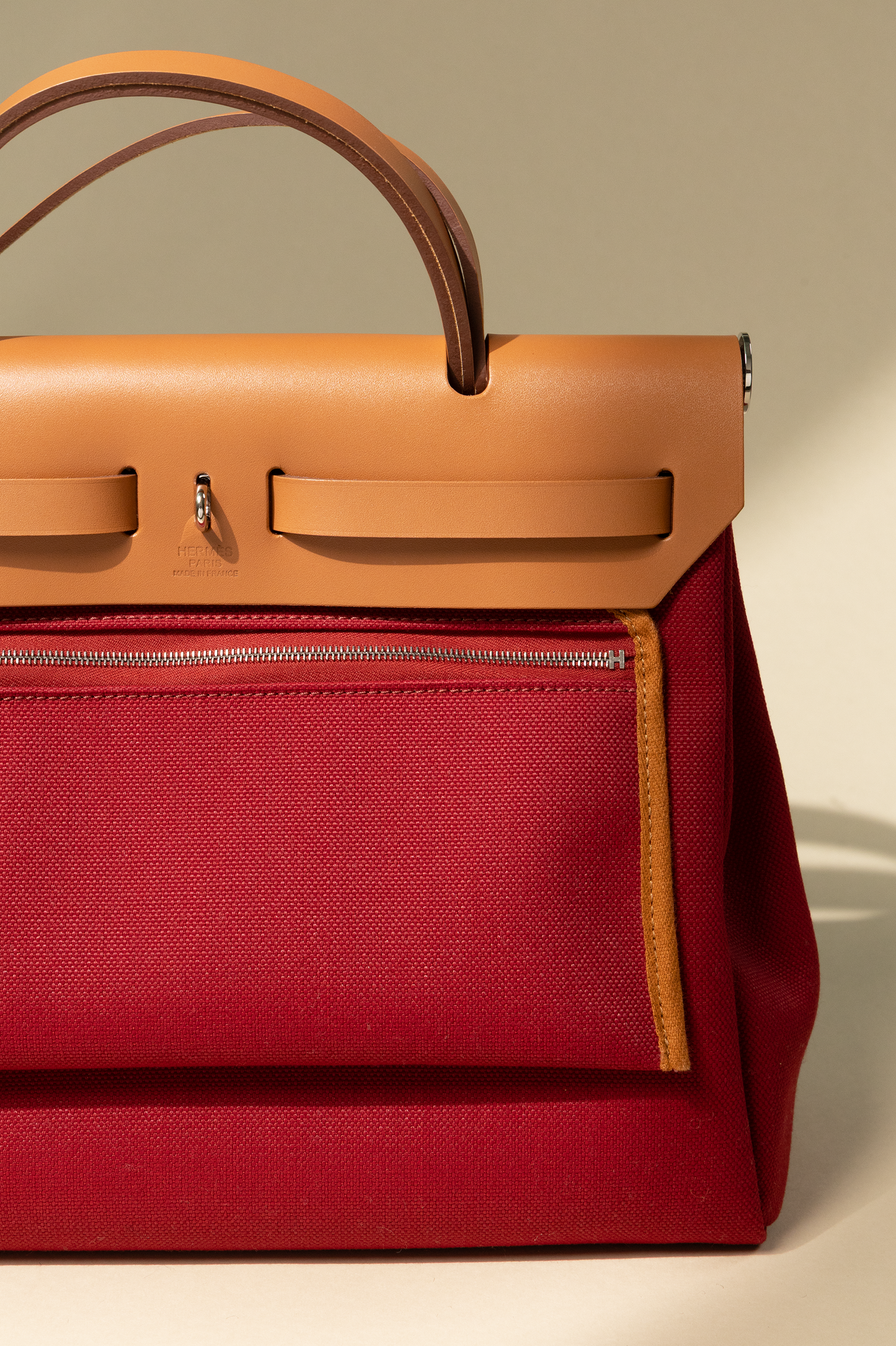 Hermès Herbag 31 Rouge Grenat/ Fauve PHW