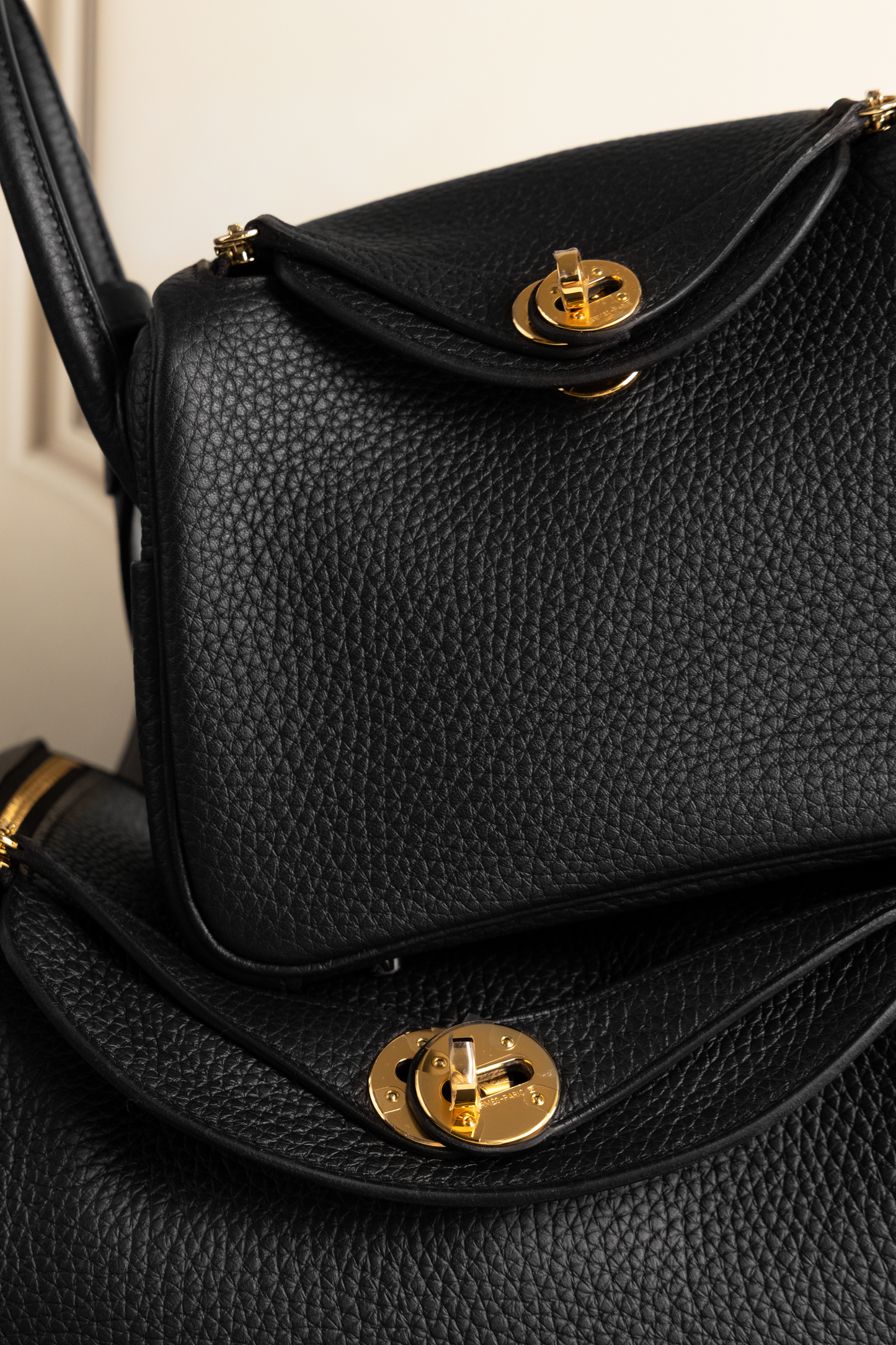 Hermès Mini Lindy & Lindy 26 Clemence in Black GHW