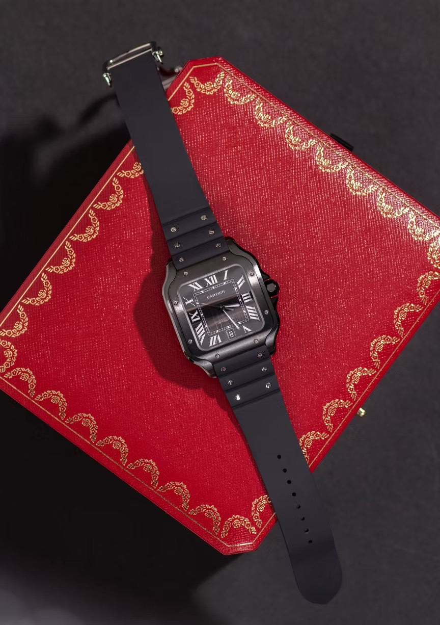 Cartier Santos De Cartier Watch with Rubber & Leather Straps