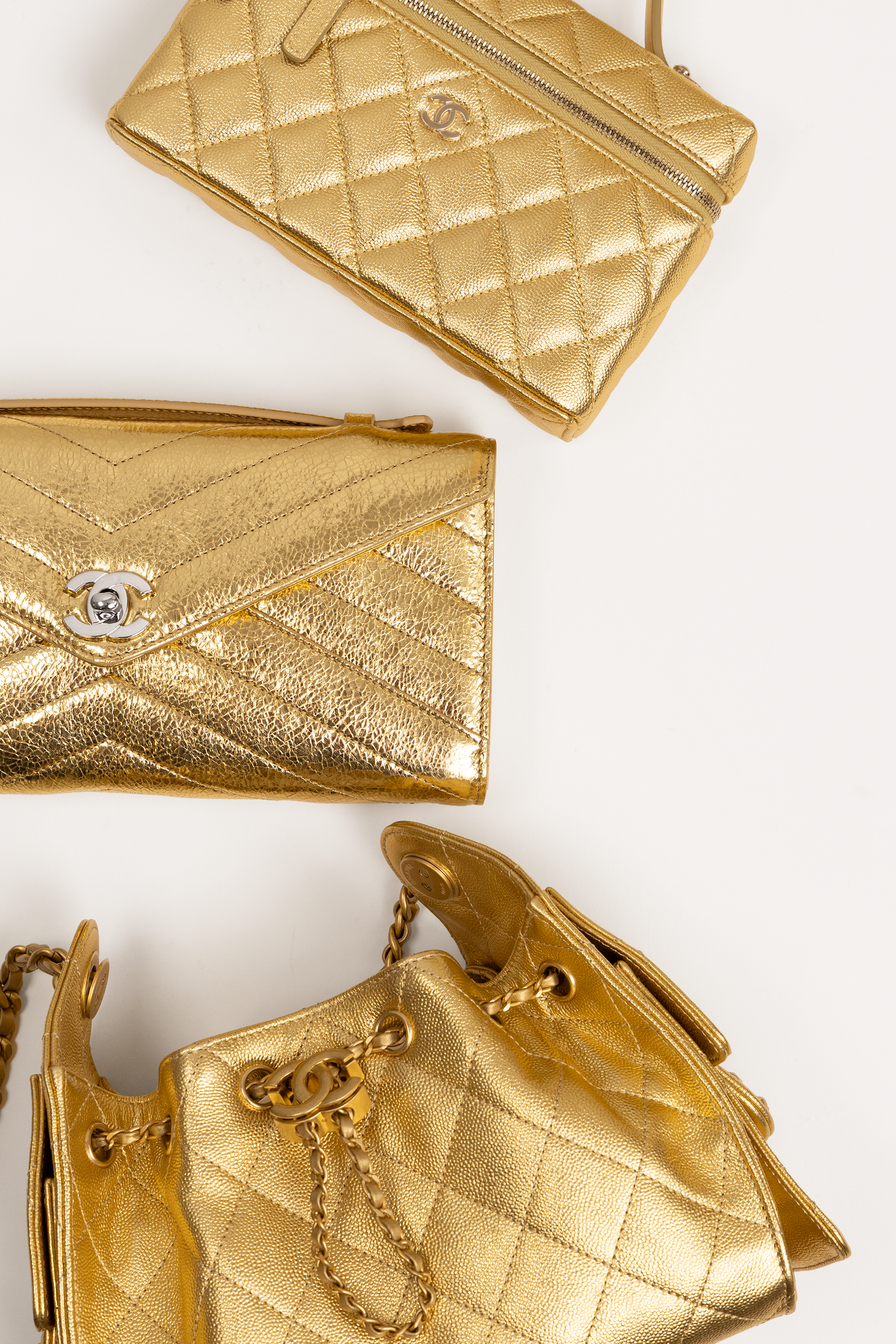 Chanel Metallic Gold Bags