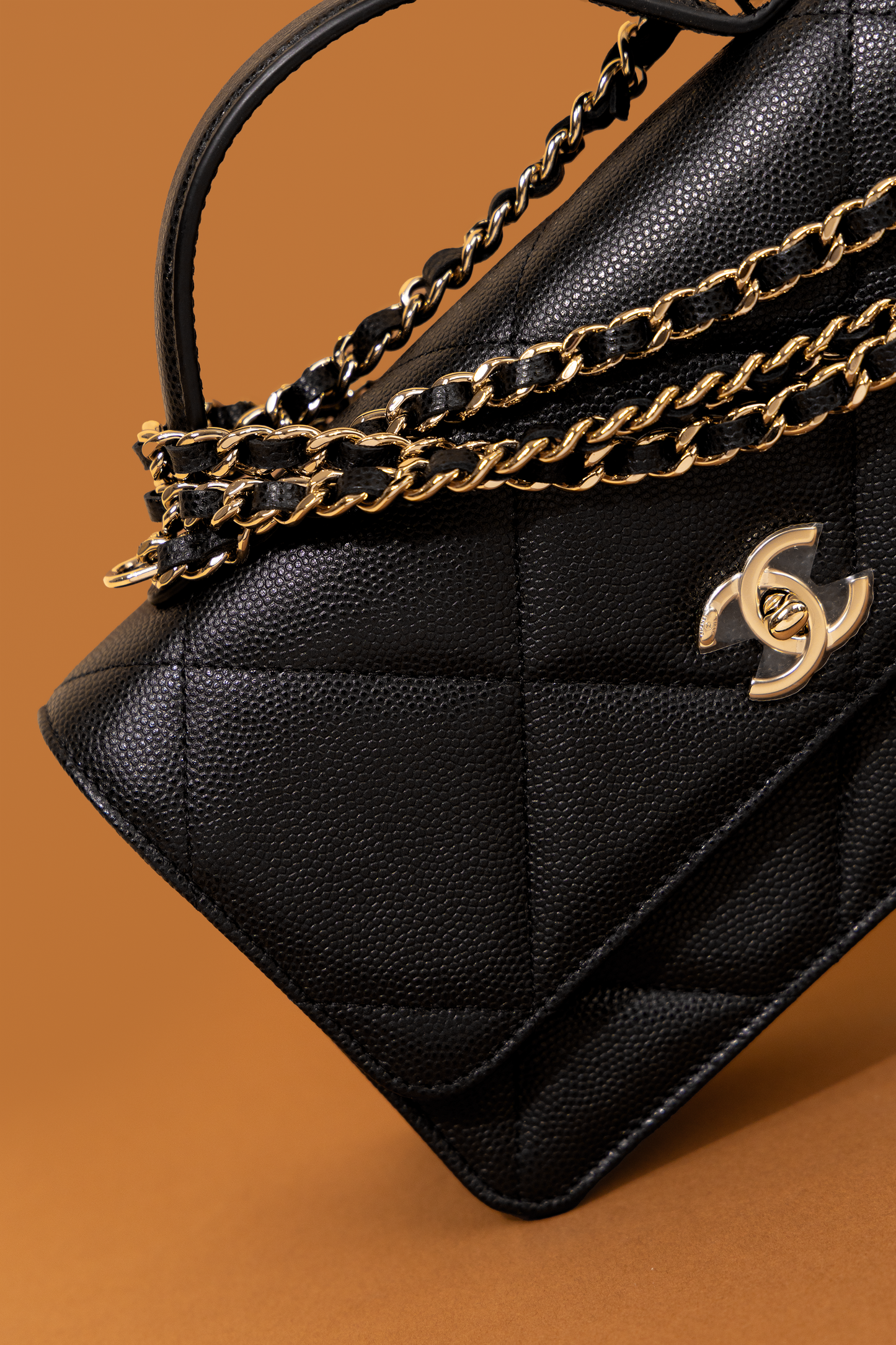 Chanel Black Caviar Wallet with Chain