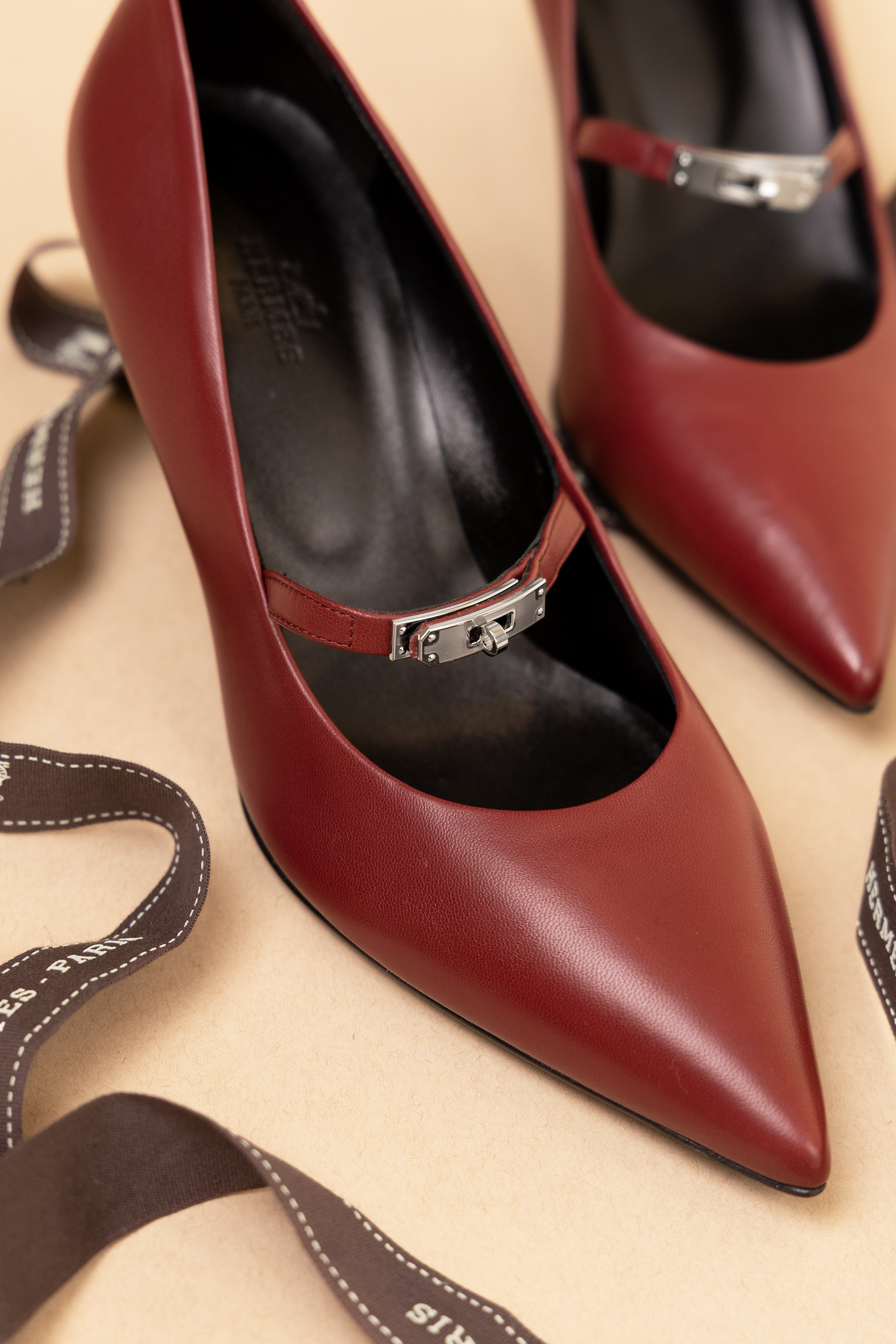 Hermès Majeste 60 Nappa Pumps in Rouge H PHW