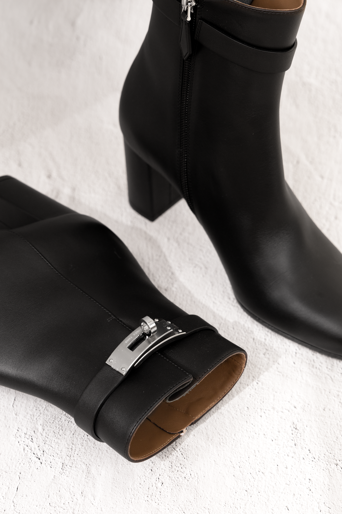 Hermès Saint Germain Black Ankle Boots PHW