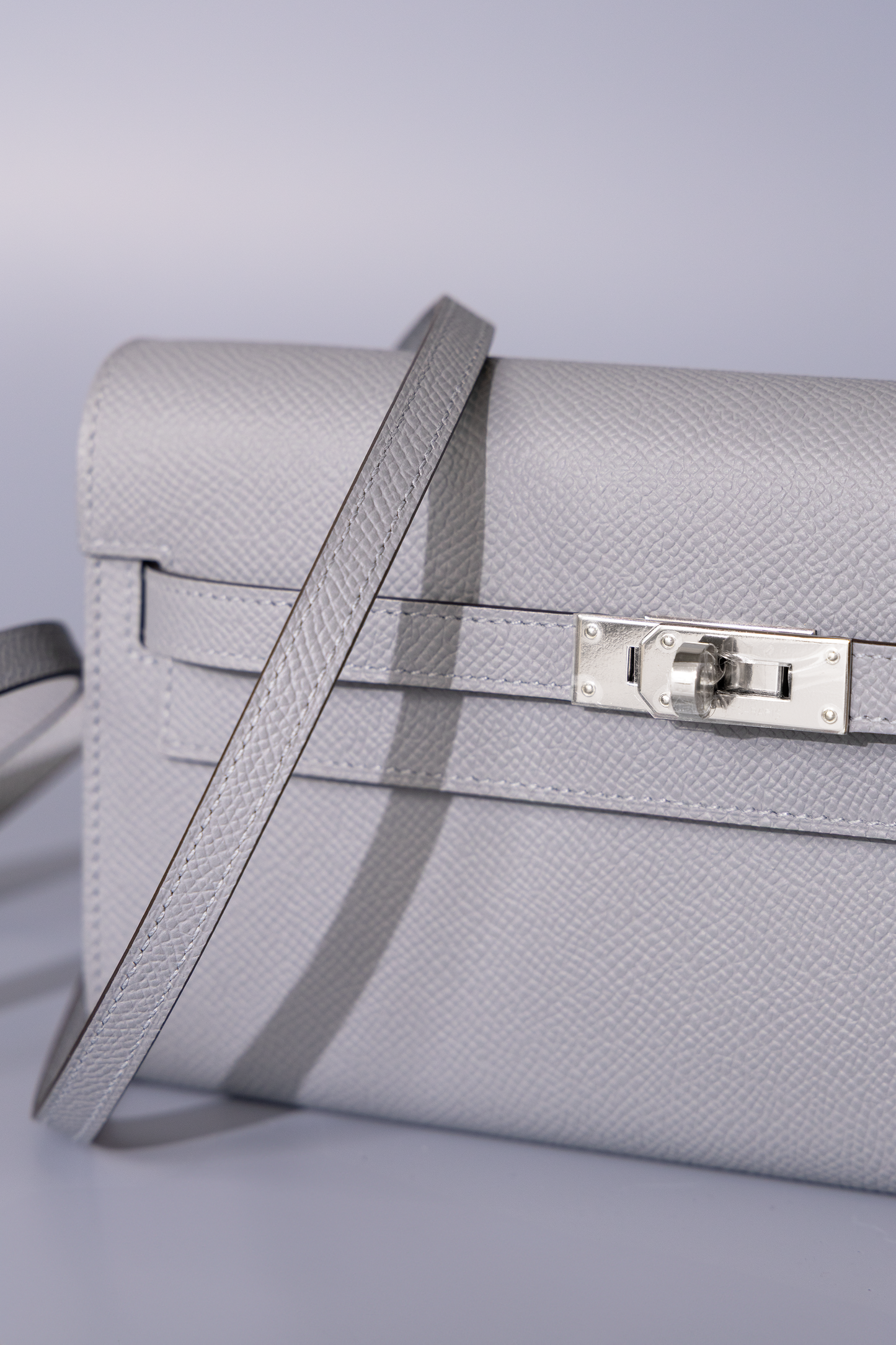 Hermès Kelly Wallet To Go Epsom in Gris Pantin PHW