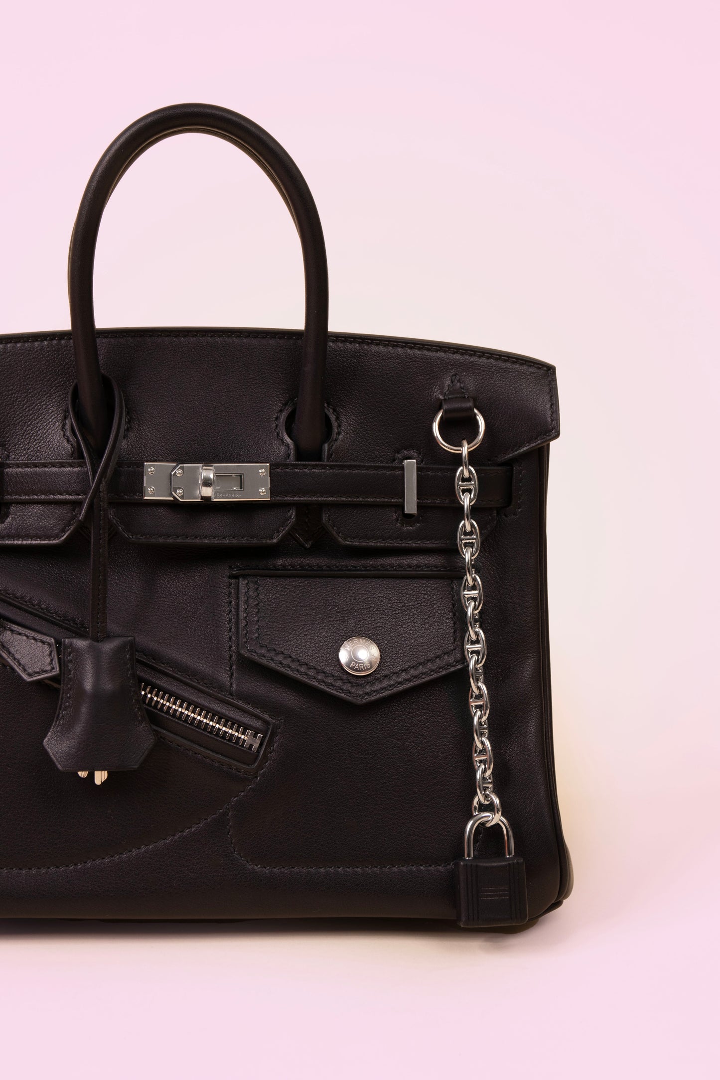 Hermès Birkin 25 Roc Black Volupto Leather PHW