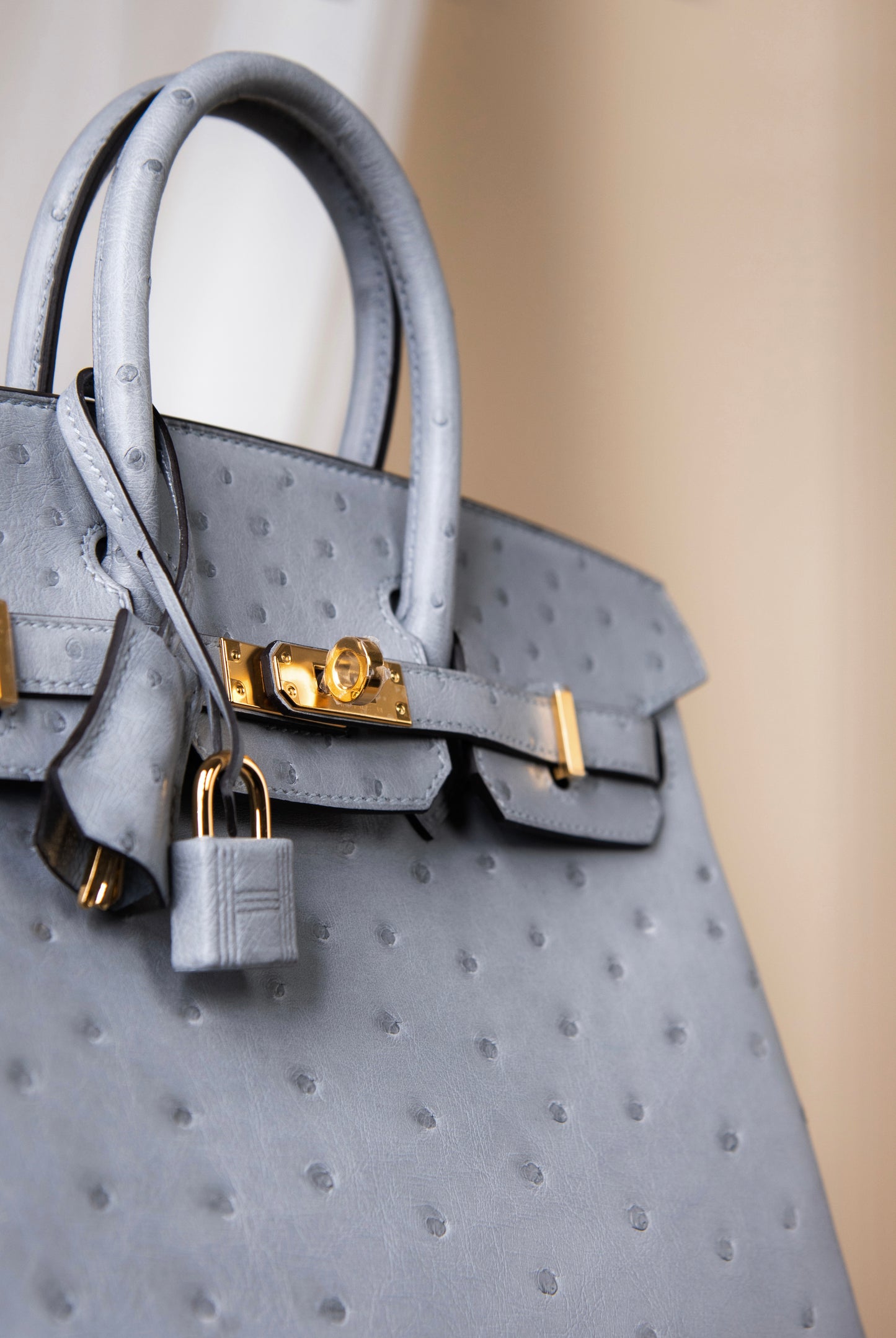 Hermès Birkin 25 Ostrich Blue Glacier GHW