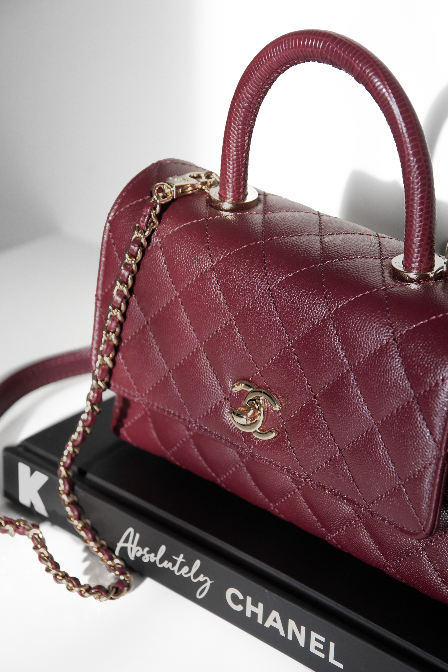 Chanel Small Coco Handle in Burgundy