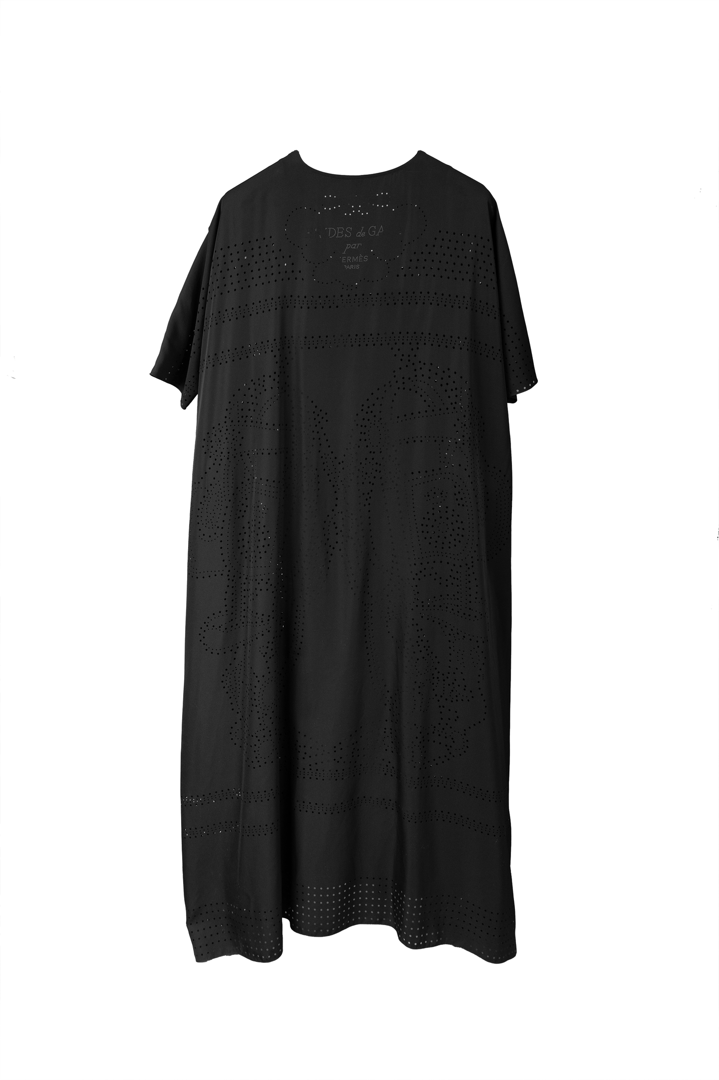 Hermes Black Silk Caftan Perforated Brides de Gala