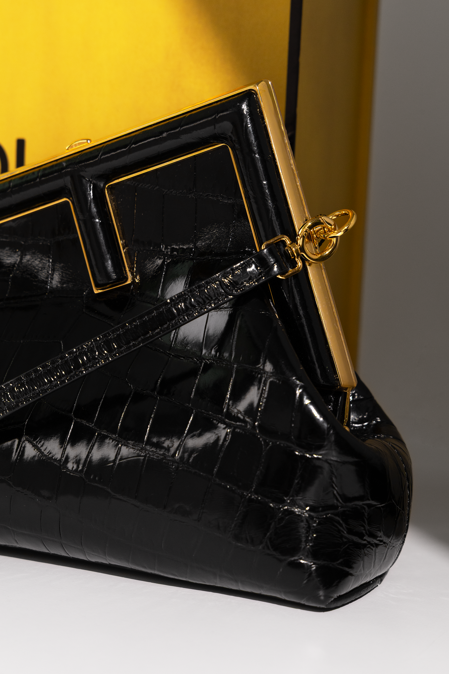 Fendi First Small Black Crocodile Bag