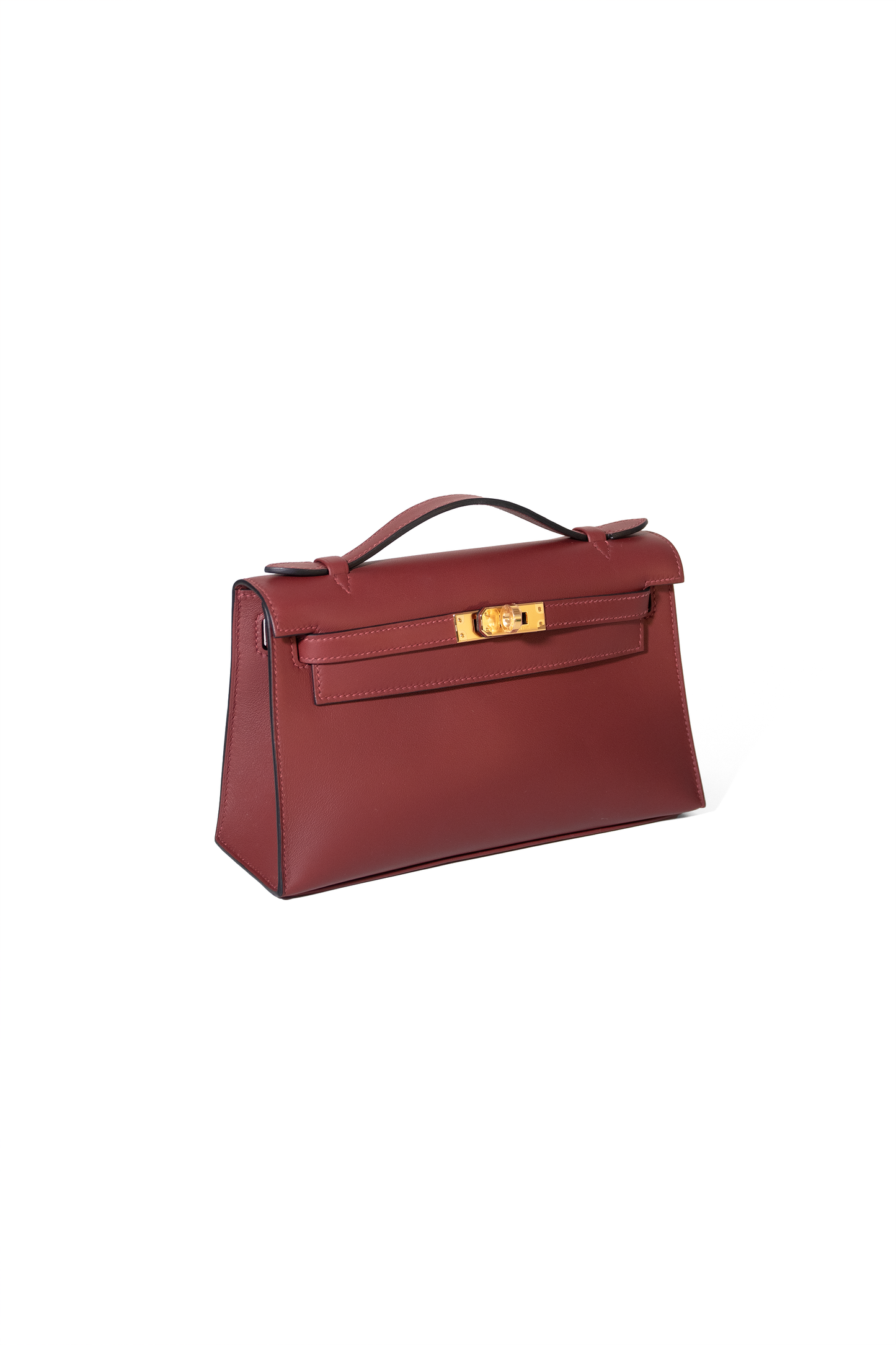 Hermès Kelly Pochette Swift in Rouge H GHW