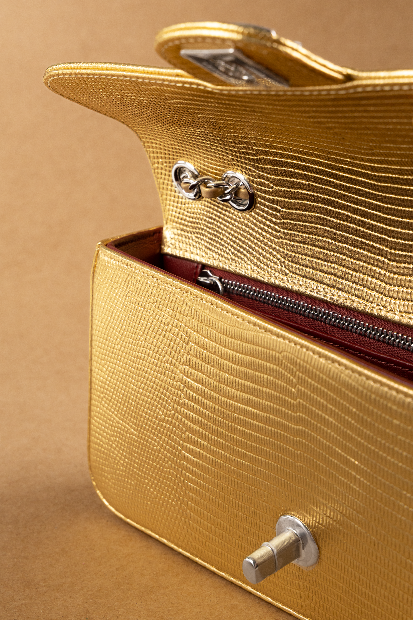 Chanel Flap Bag in Gold Lizard