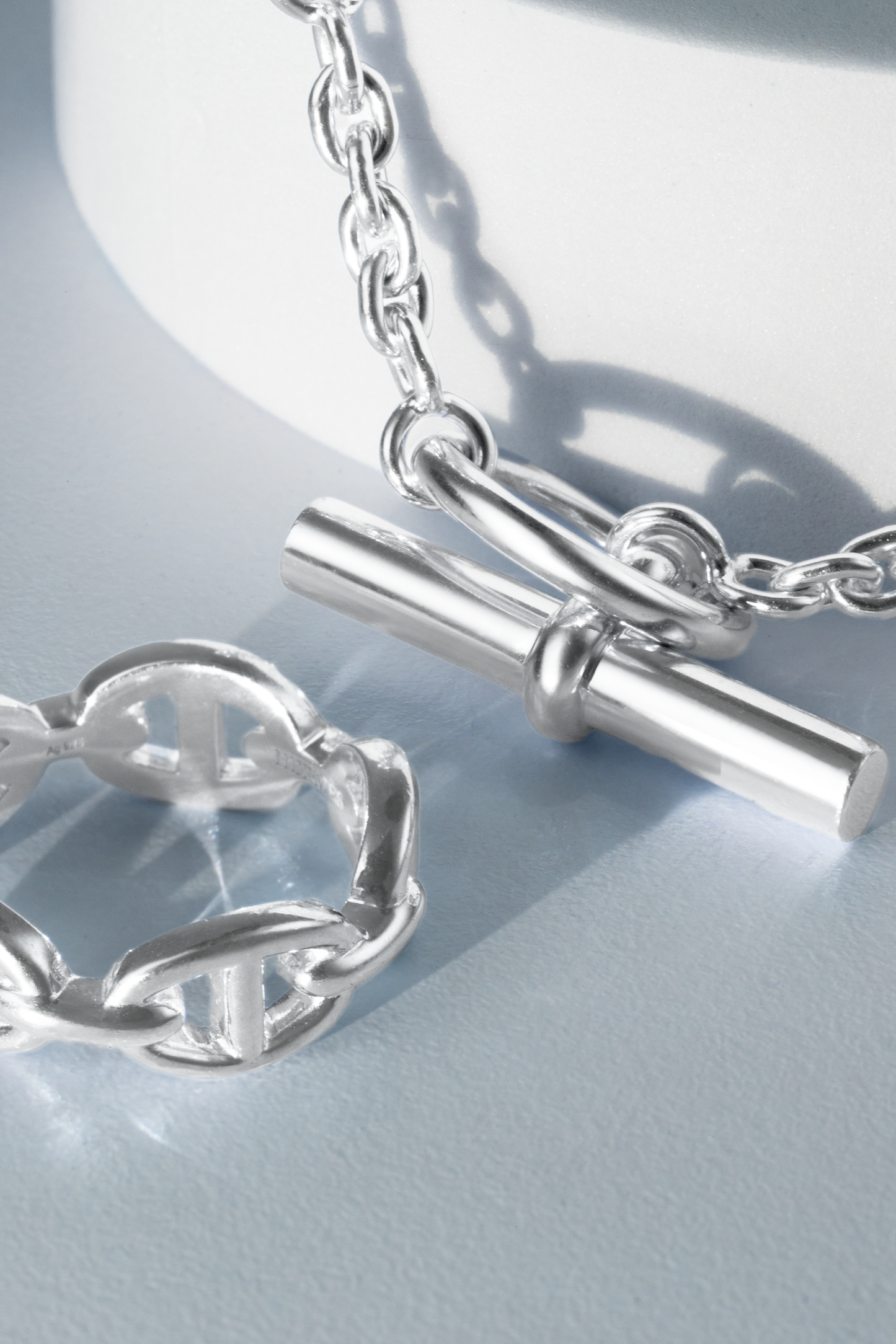 Hermès Farandole Silver Bracelet & Chain D'Ancre Silver Ring
