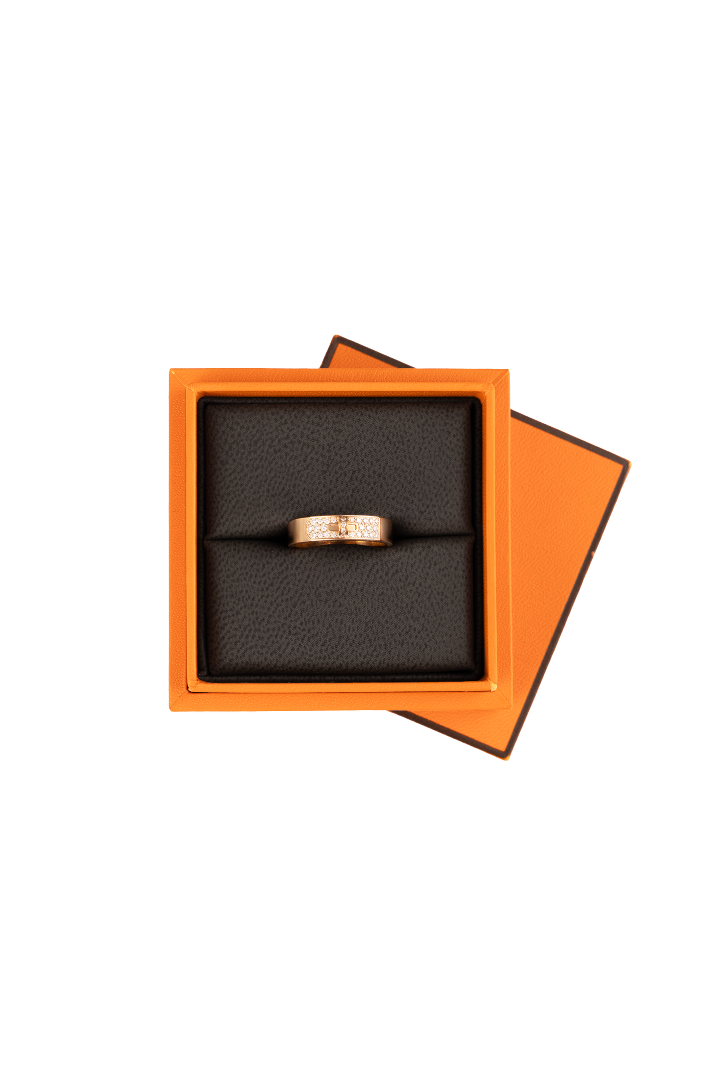 Hermès Kelly Ring in Rose Gold with Diamonds