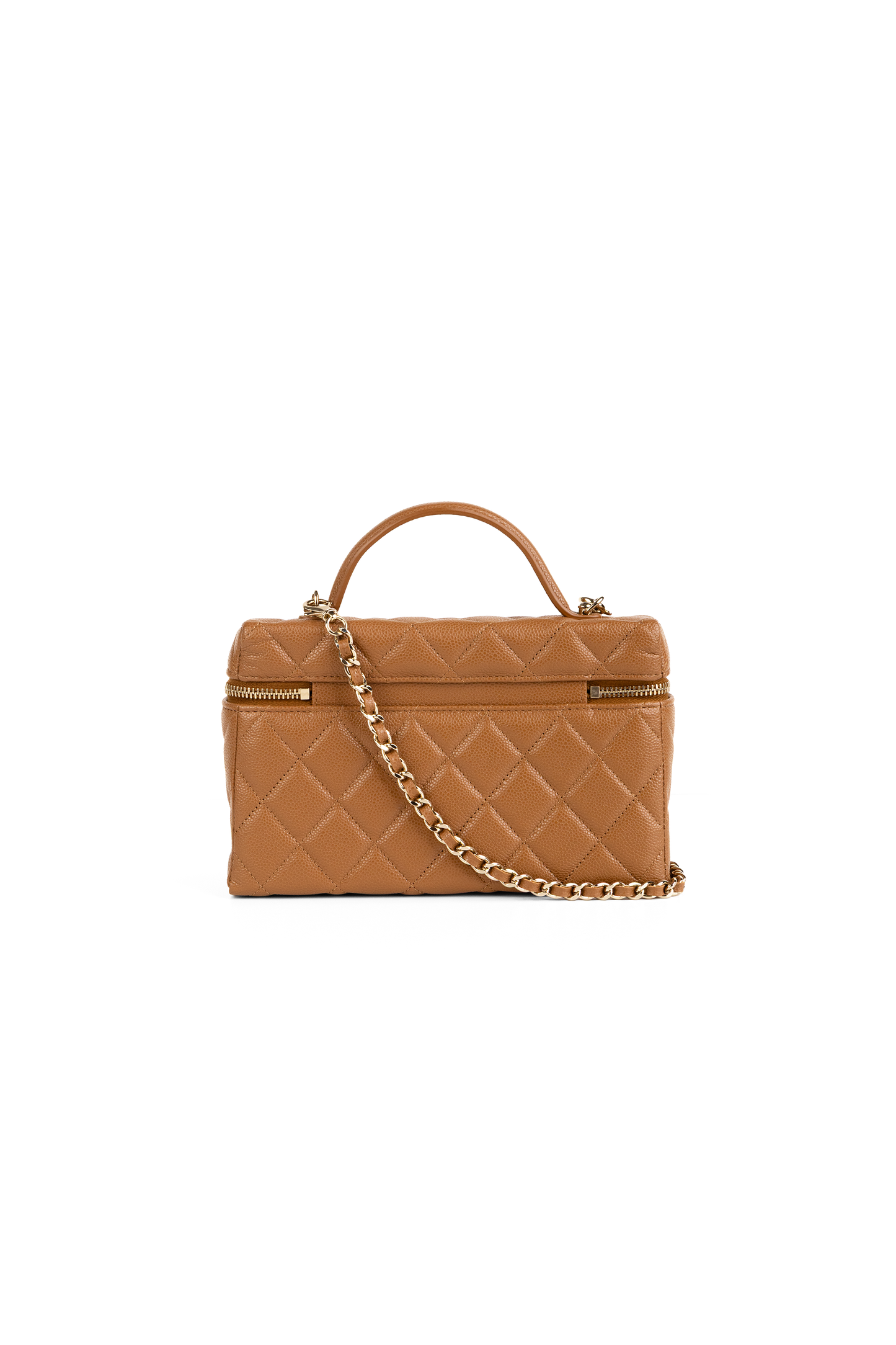 Chanel Vanity Case with Chain in Camel
