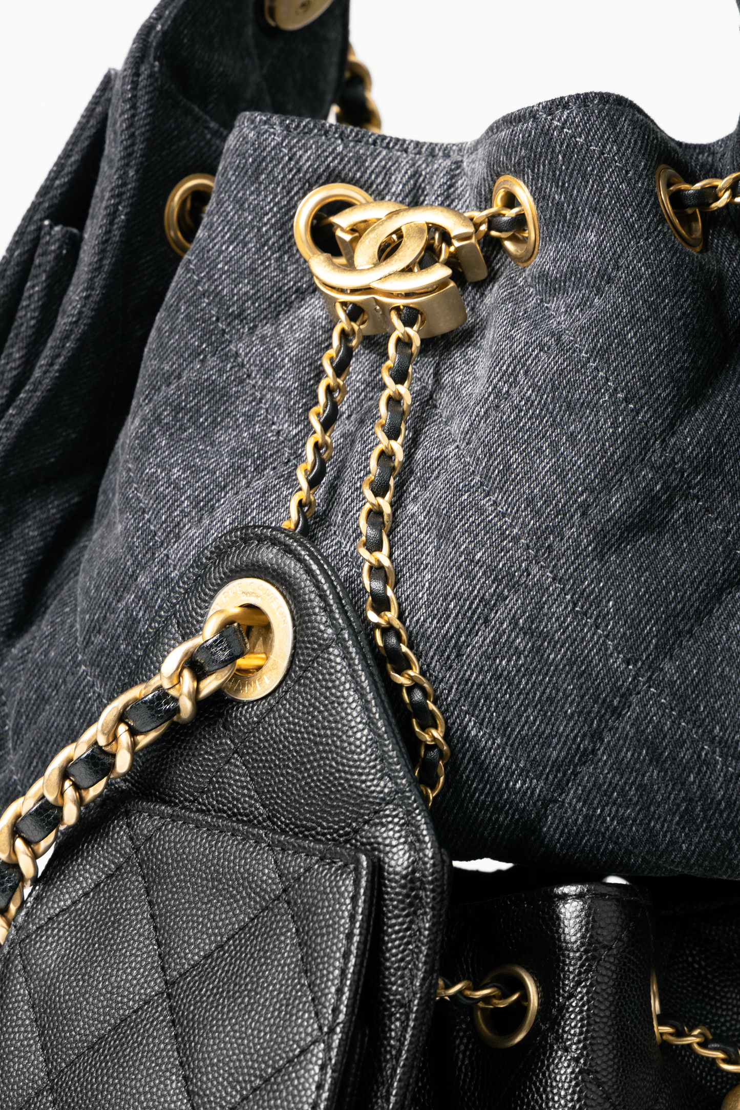 Chanel Mini Hobo 25 Bag in Dark Denim & Black