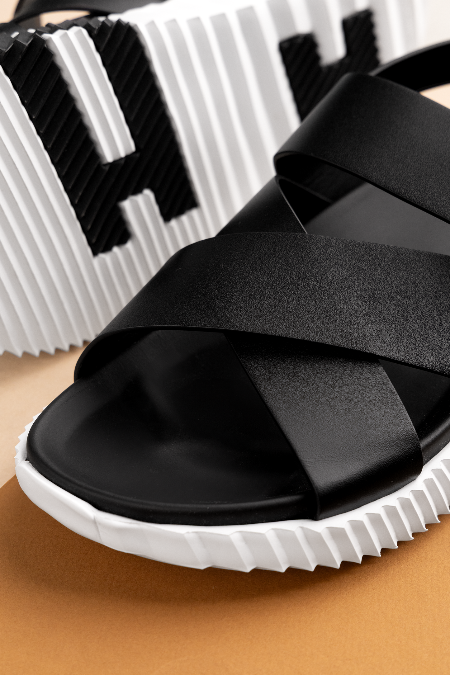 Hermès Black/White Electric Sandals
