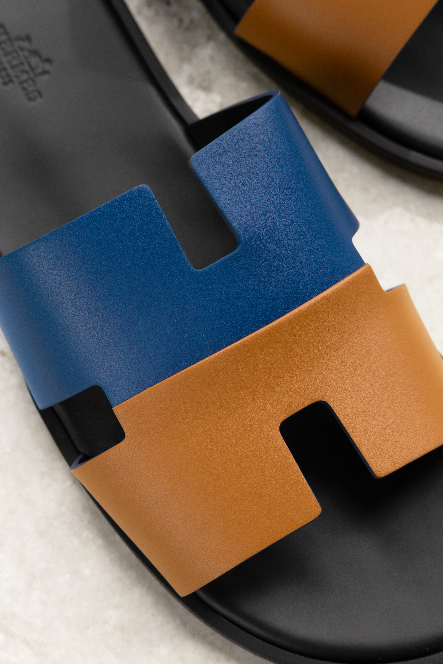 Hermès Izmir Gold & Blue Sandals