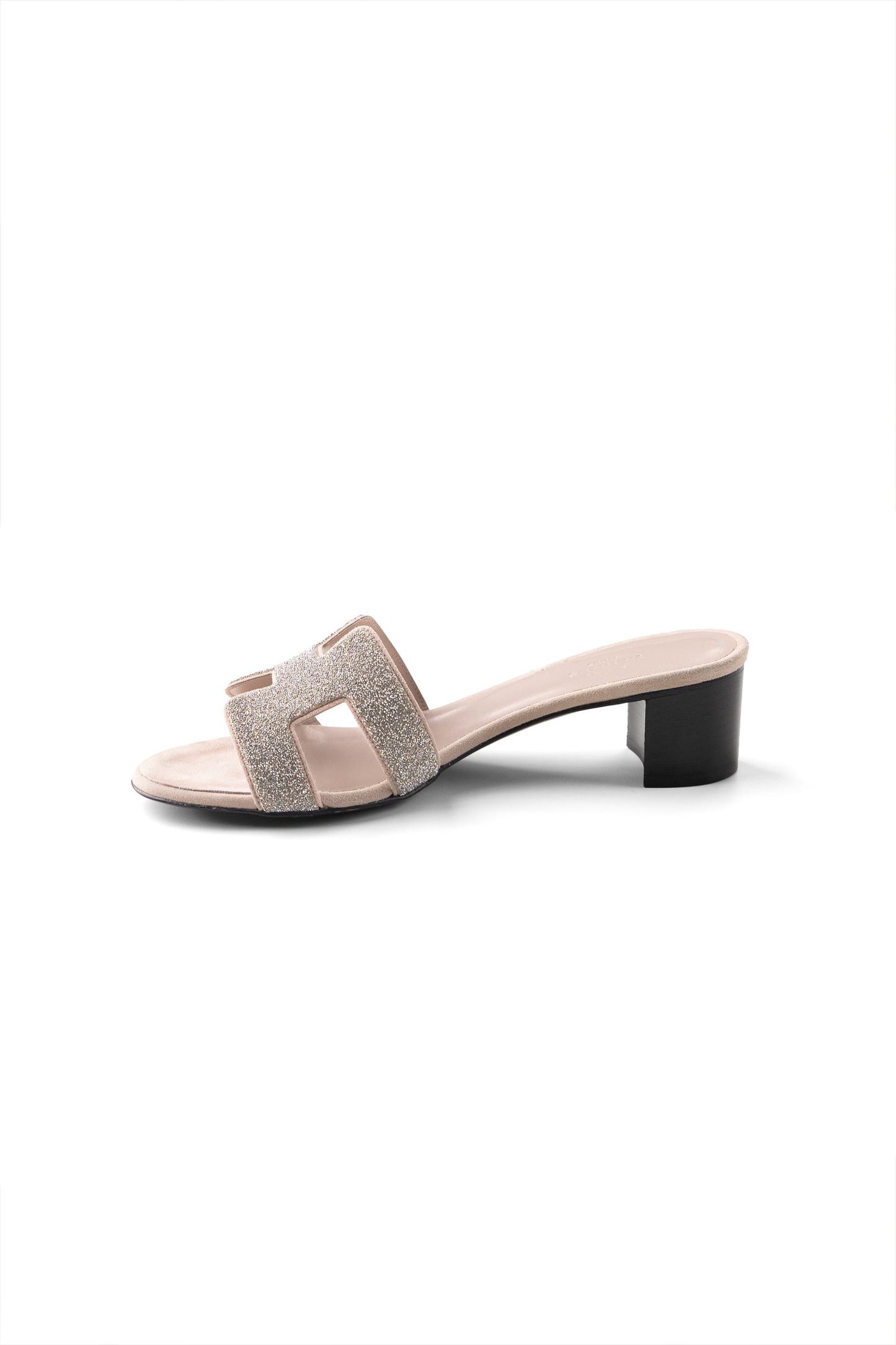 Hermès Sparkly Oasis Sandals in Light Pink