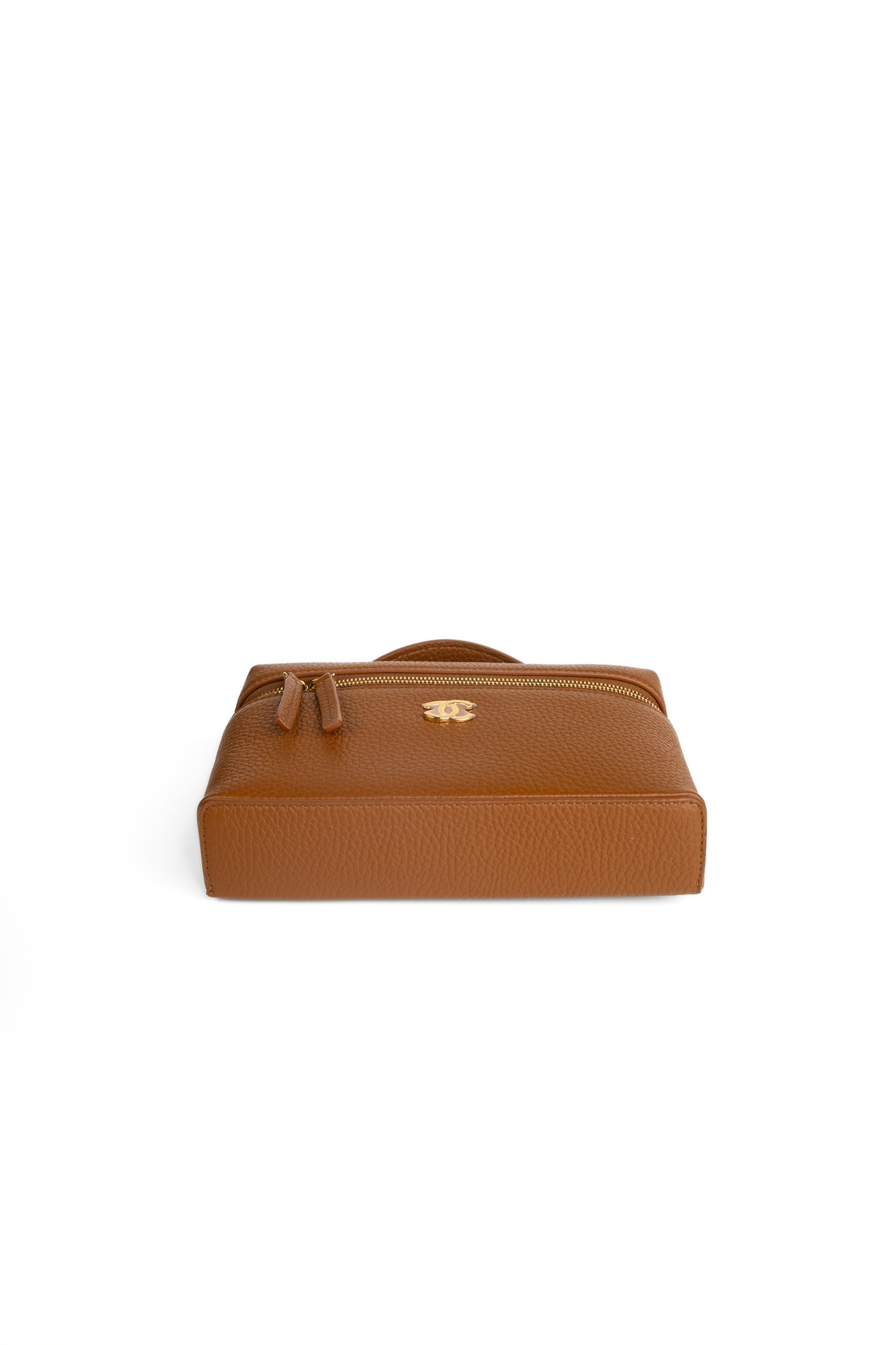 Chanel Vanity Case with Chain in Grained Calfskin Brown