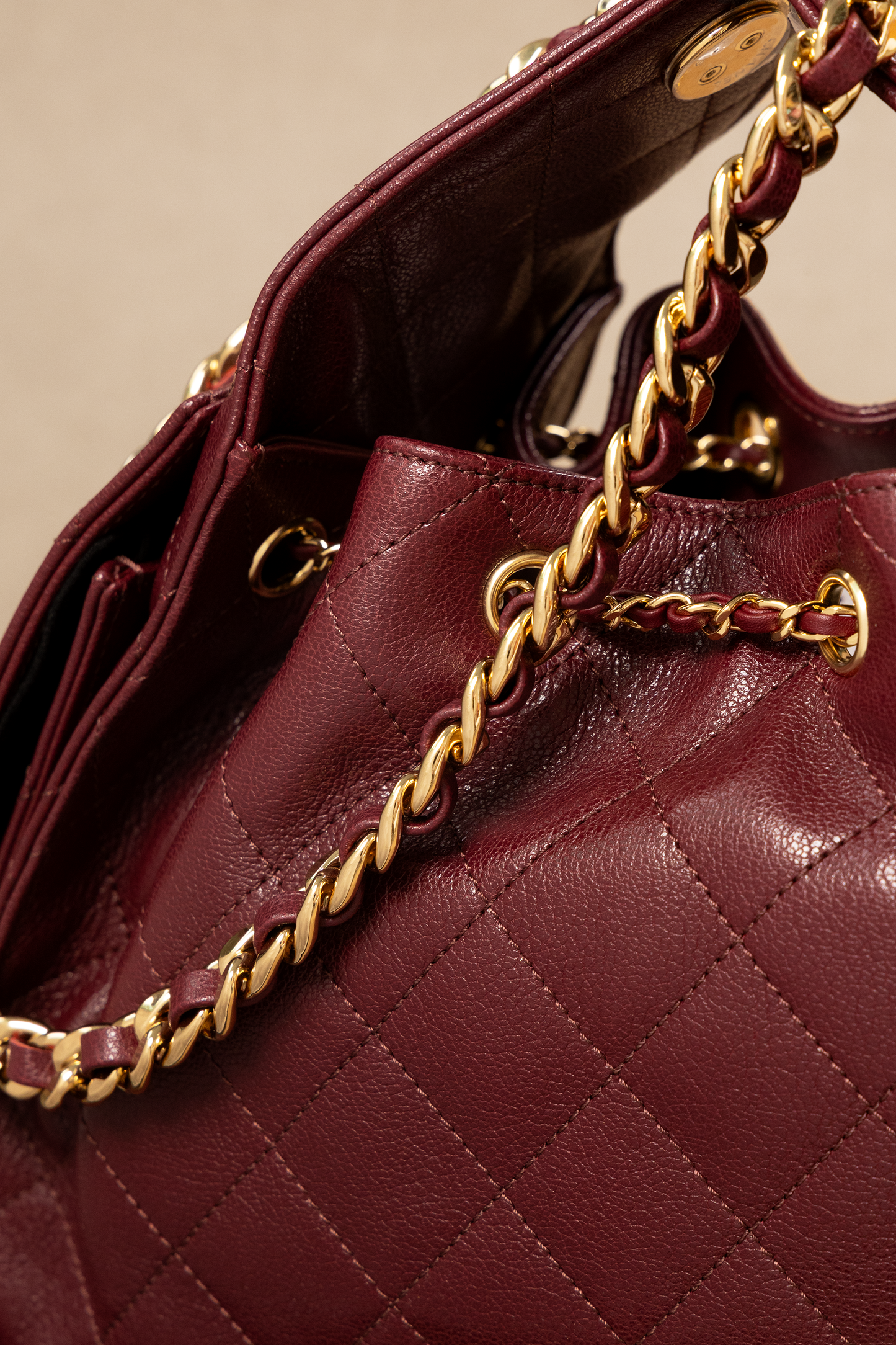 Chanel Small Hobo 25 Burgundy Bag