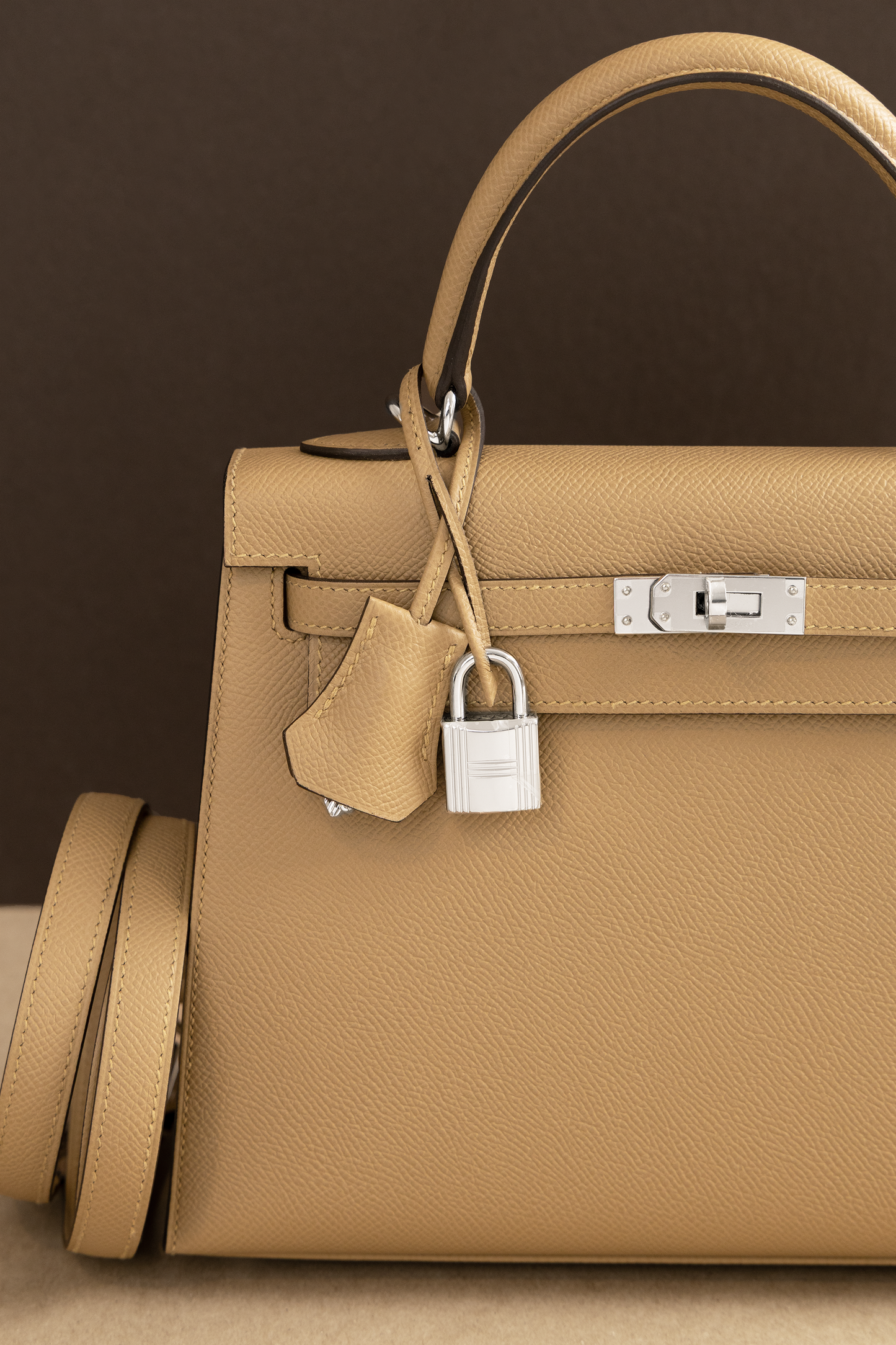 Hermès Kelly 25 Epsom in Poussiere PHW