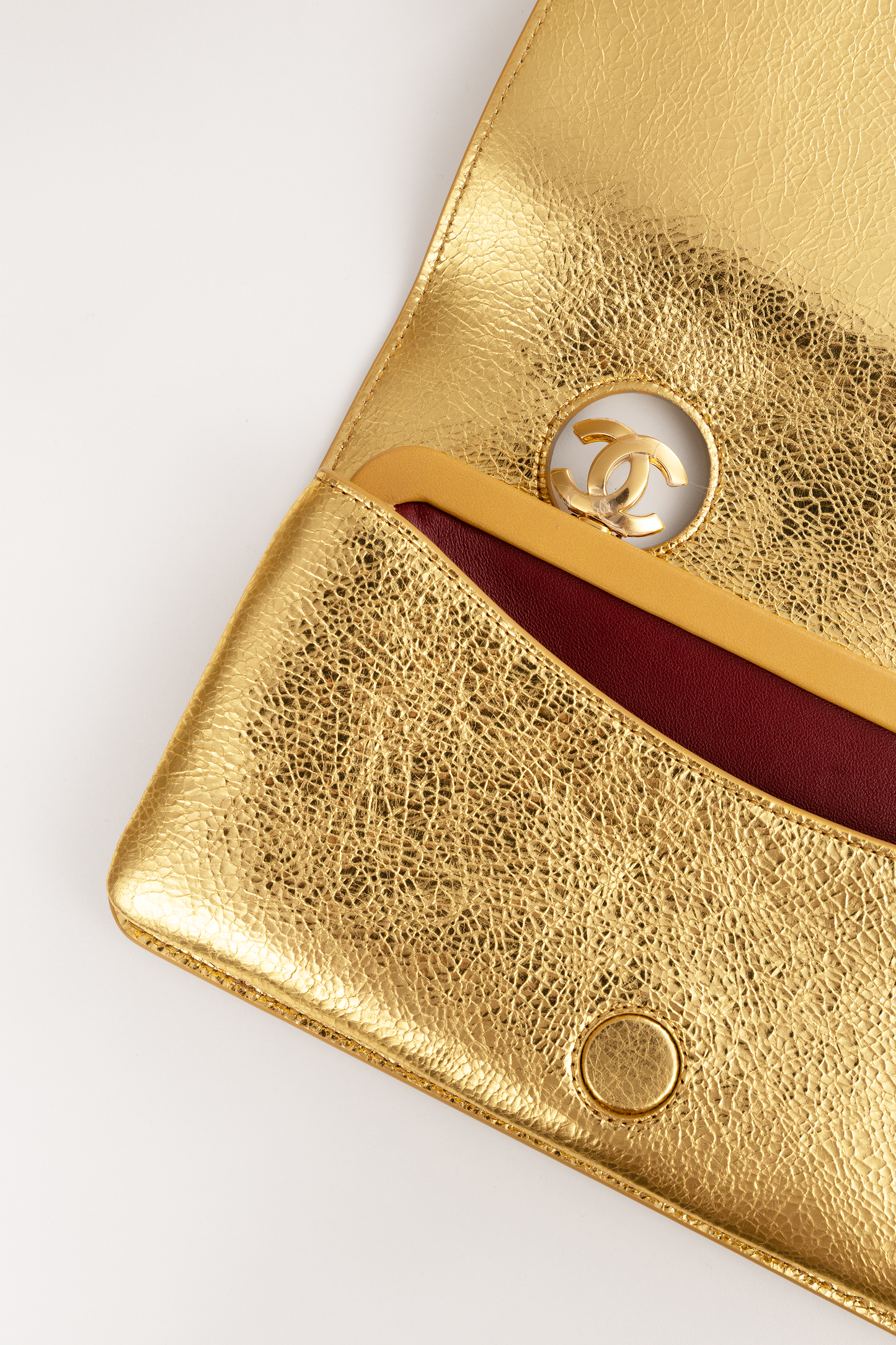 Chanel Gold Metallic Clutch