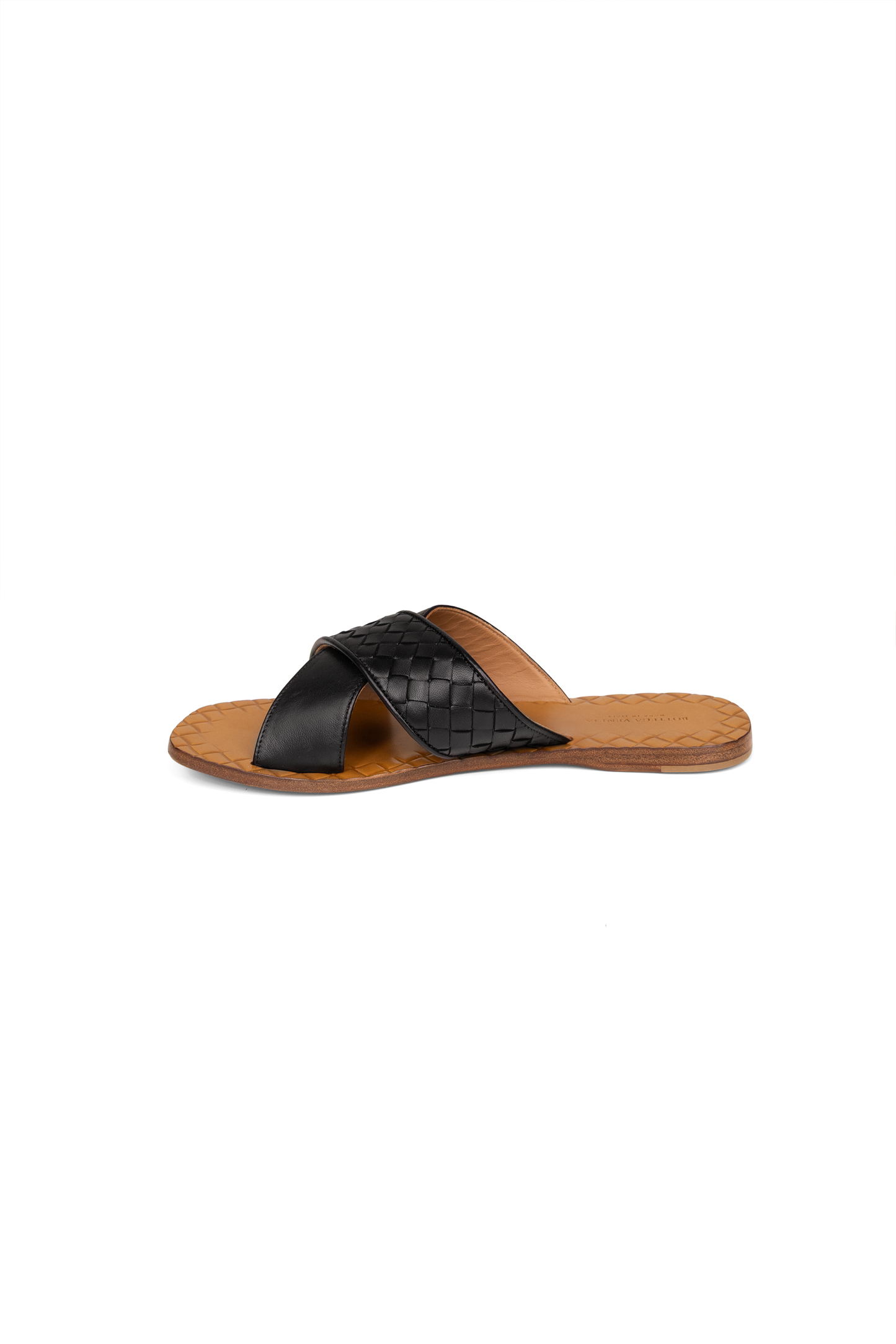 Bottega Veneta Black Intrecciato Leather Ravello Criss Cross Sandals