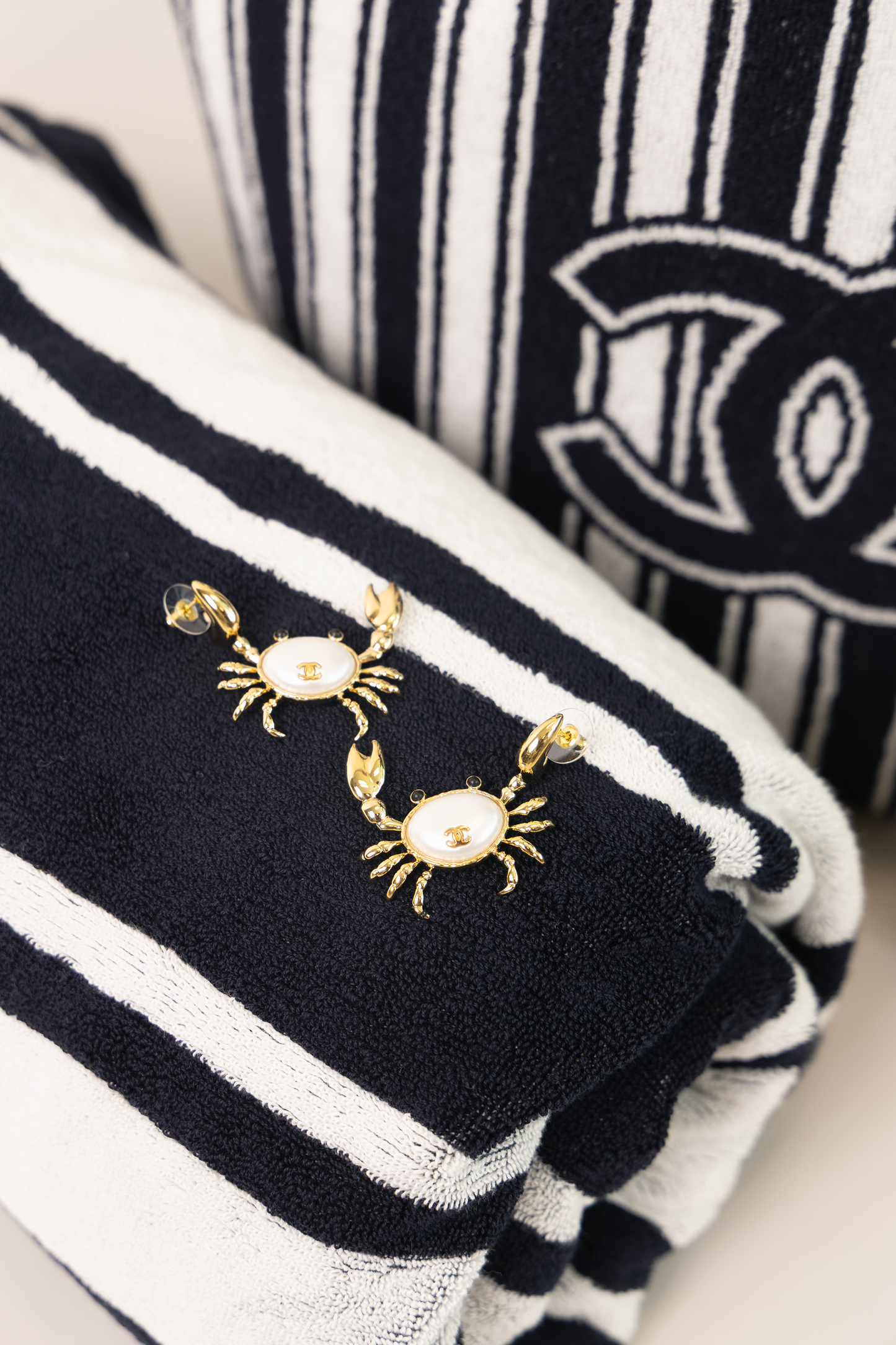 Chanel Crab Pendant Earrings