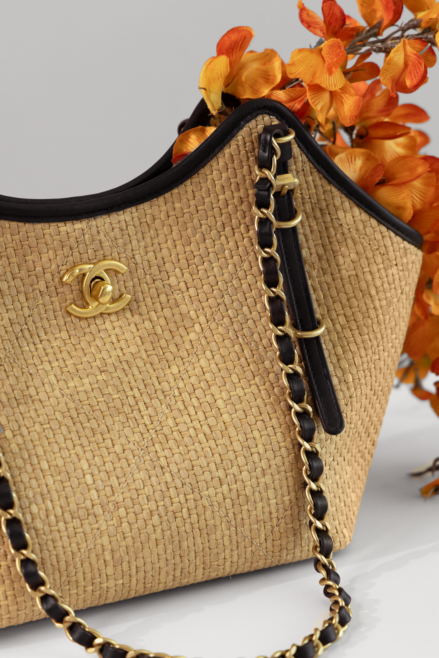 Chanel Small Raffia Shopping Bag