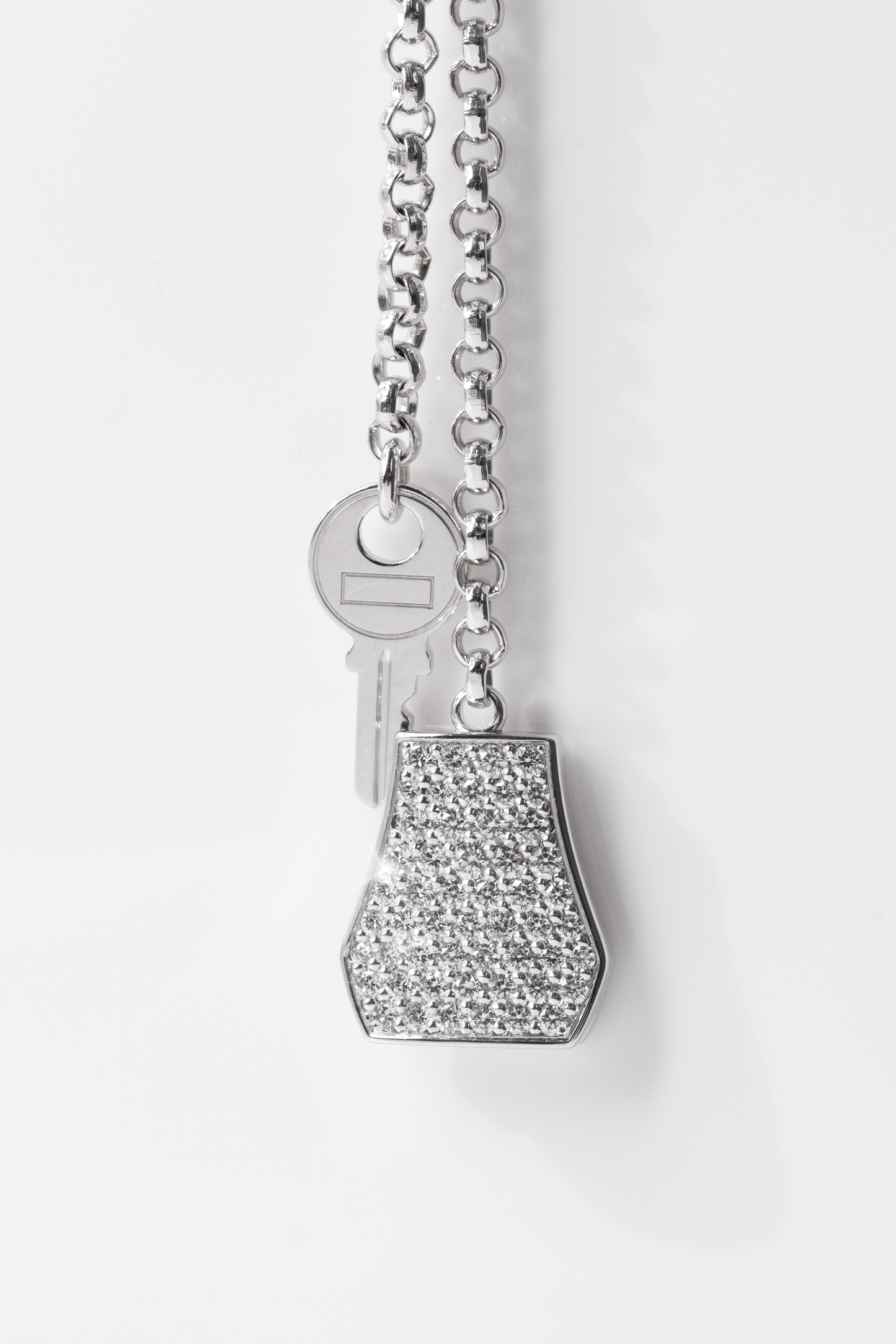 Hermès Kelly Clochette White Gold Diamond Necklace & Earrings