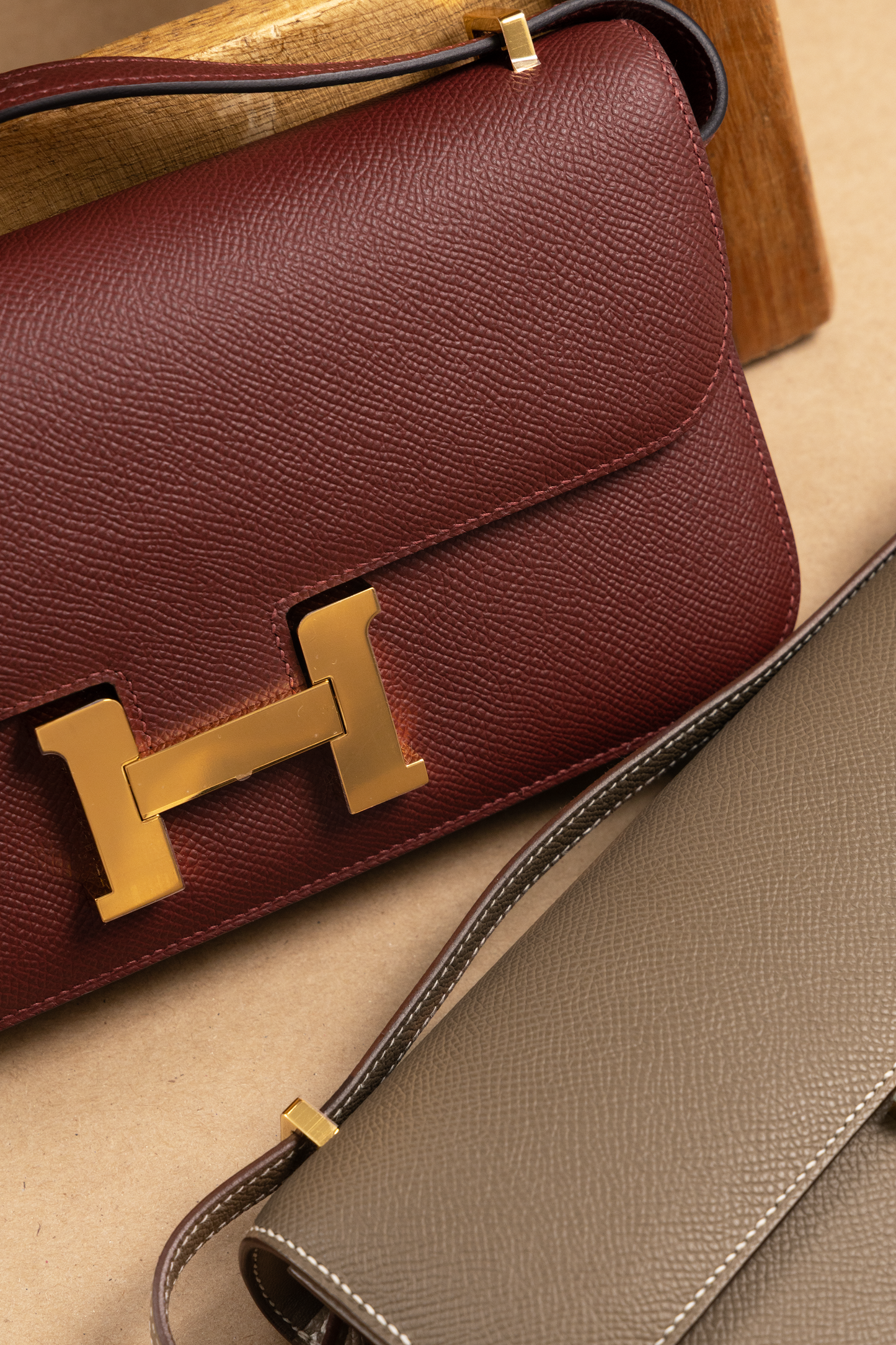 Hermès Constance Elan Epsom in Rouge H & Etoupe GHW
