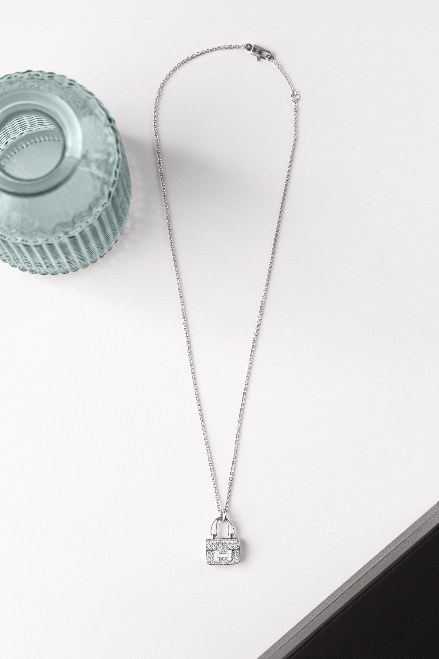 Hermès Amulettes Constance White Gold Diamond Necklace