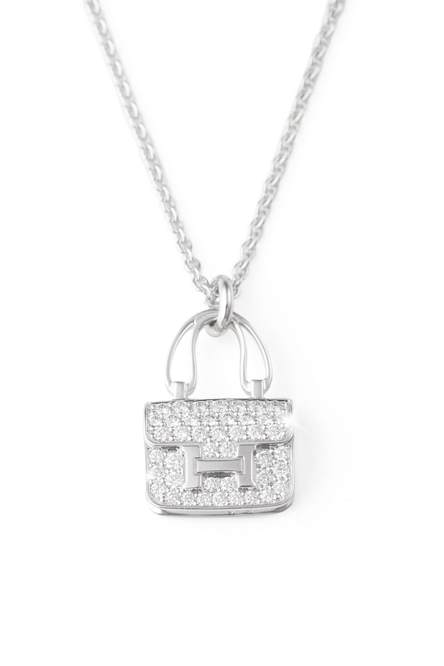 Hermès Amulettes Constance White Gold Diamond Necklace