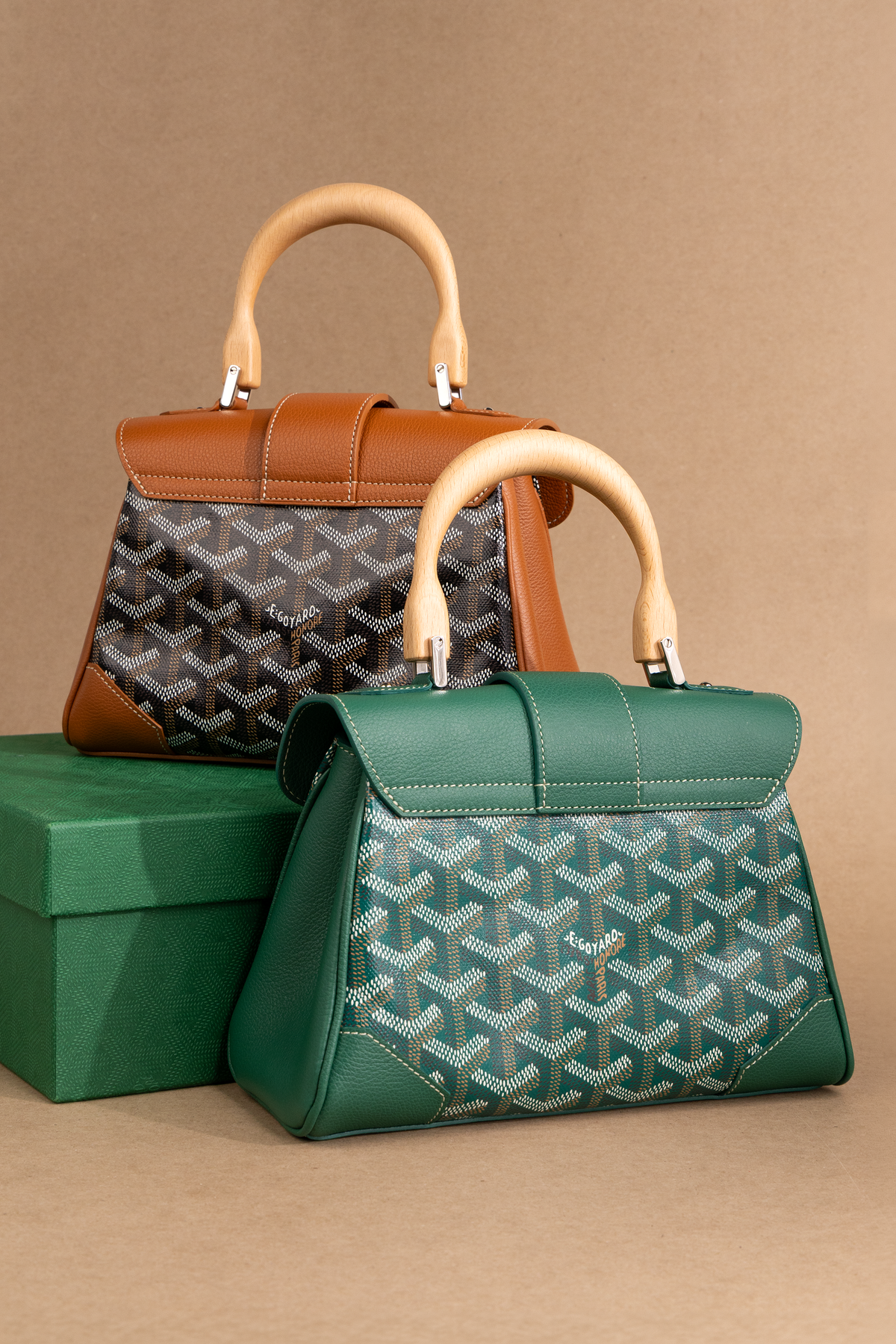 Goyard Mini Saigon in Green & Tan